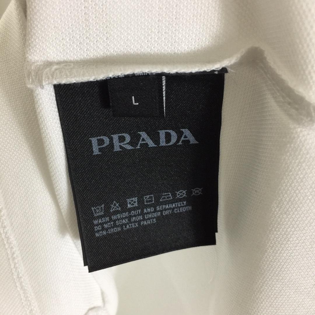 Prada Logo Cotton Polo Shirt - DesignerGu