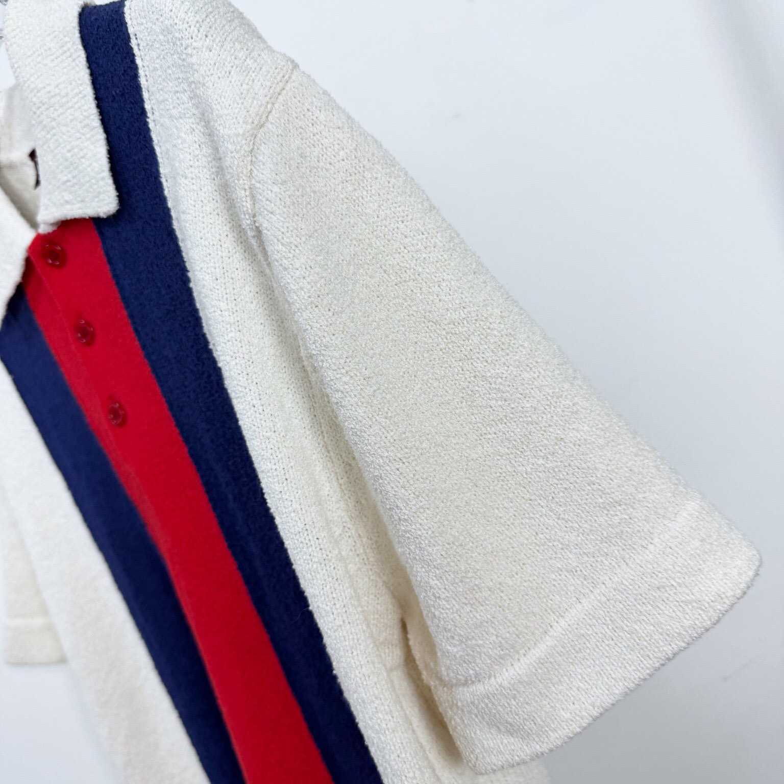 Gucci Cotton Blend Terry Knit Polo Shirt  - DesignerGu