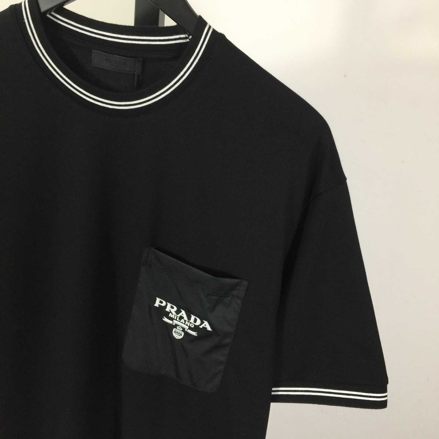 Prada T-shirt With Nylon Pocket And Letter Print - DesignerGu
