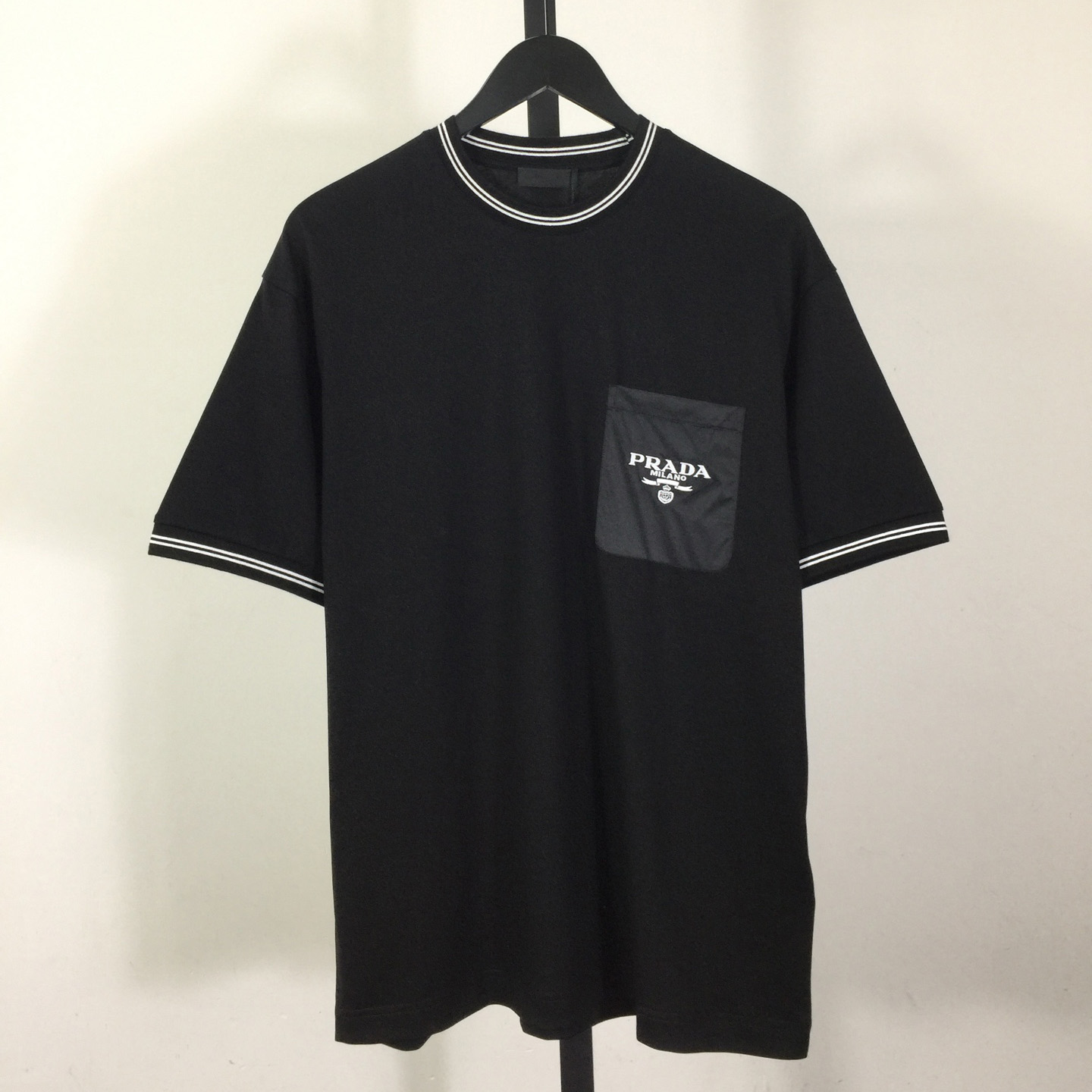 Prada T-shirt With Nylon Pocket And Letter Print - DesignerGu
