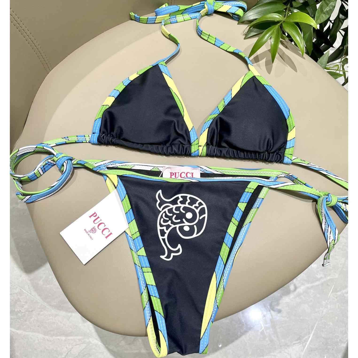 Pucci Iride-Print Bikini Top And Bikini Briefs - DesignerGu