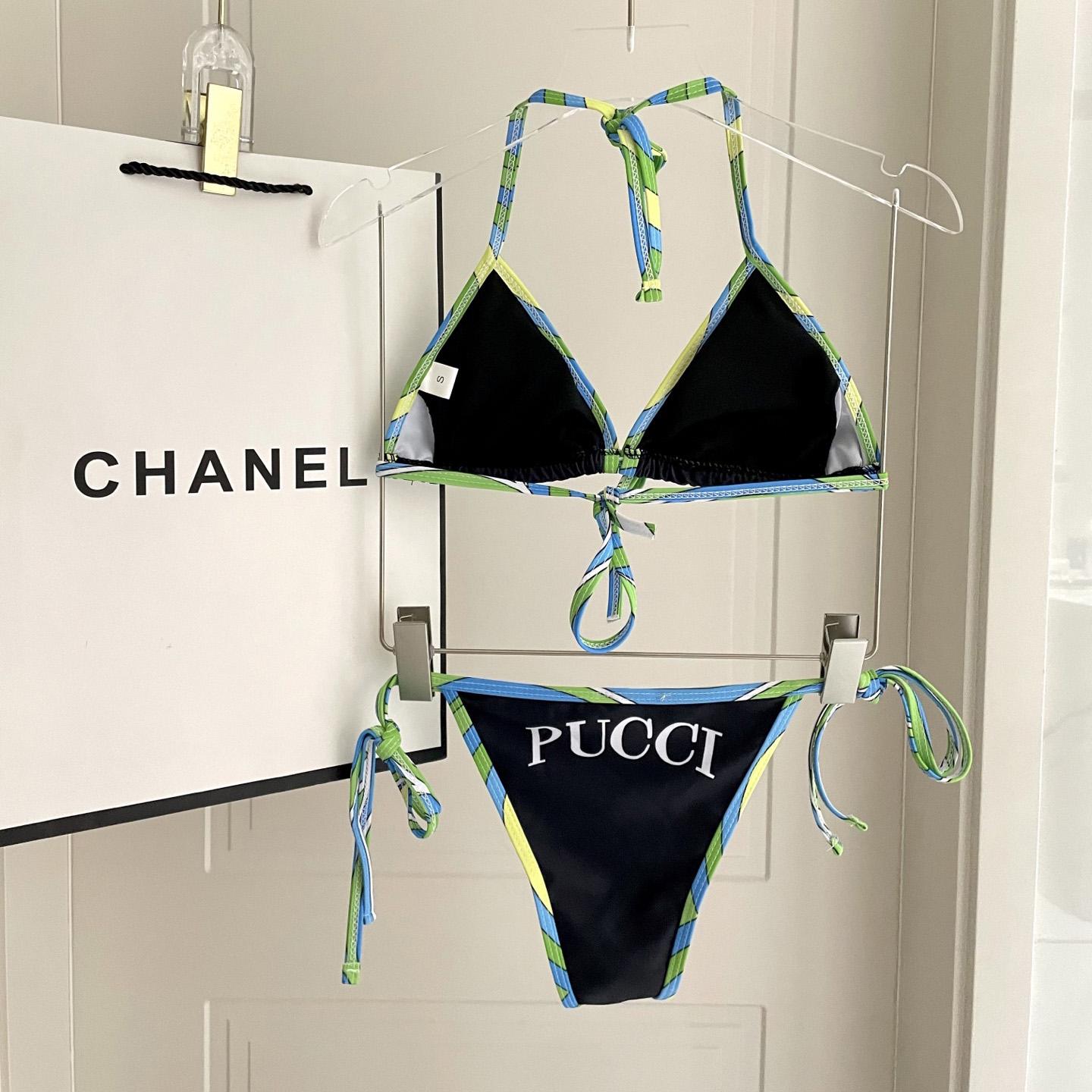 Pucci Iride-Print Bikini Top And Bikini Briefs - DesignerGu