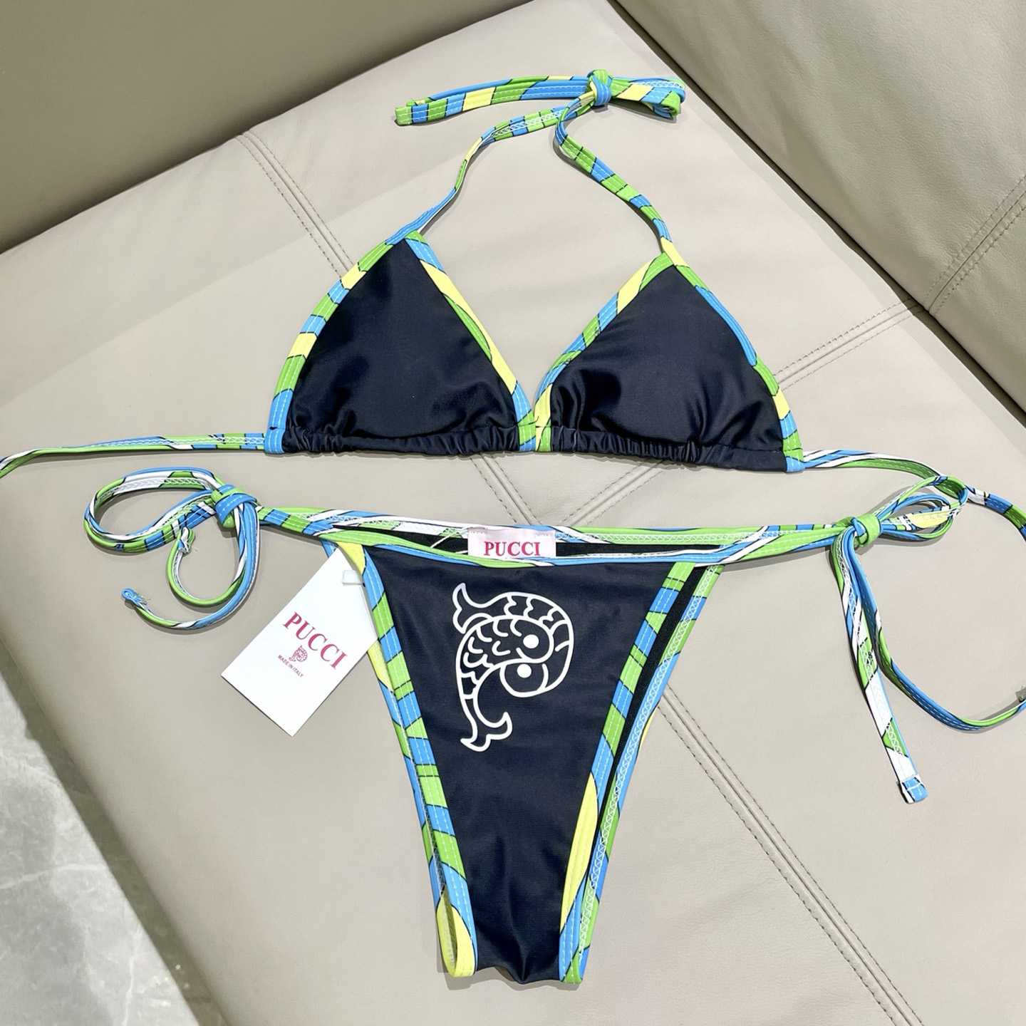 Pucci Iride-Print Bikini Top And Bikini Briefs - DesignerGu