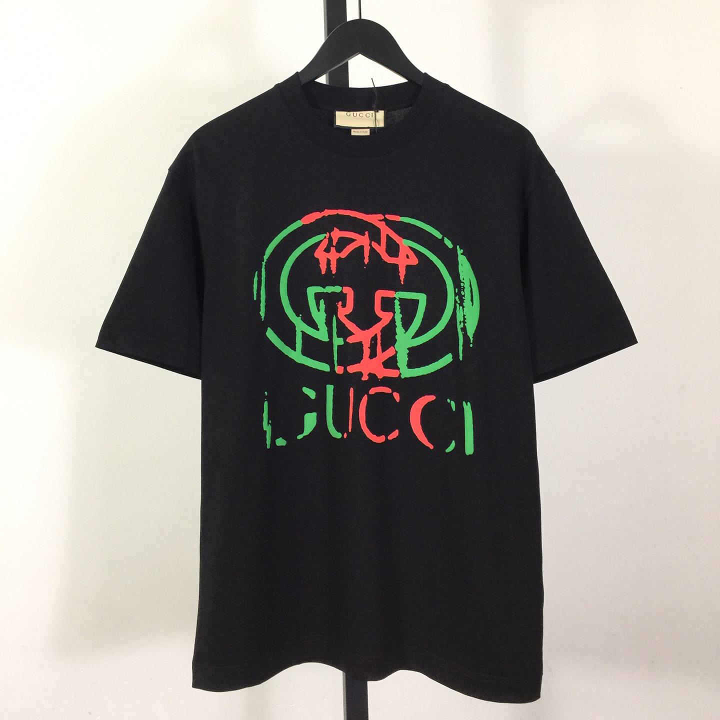 Gucci Printed Cotton Jersey T-shirt - DesignerGu