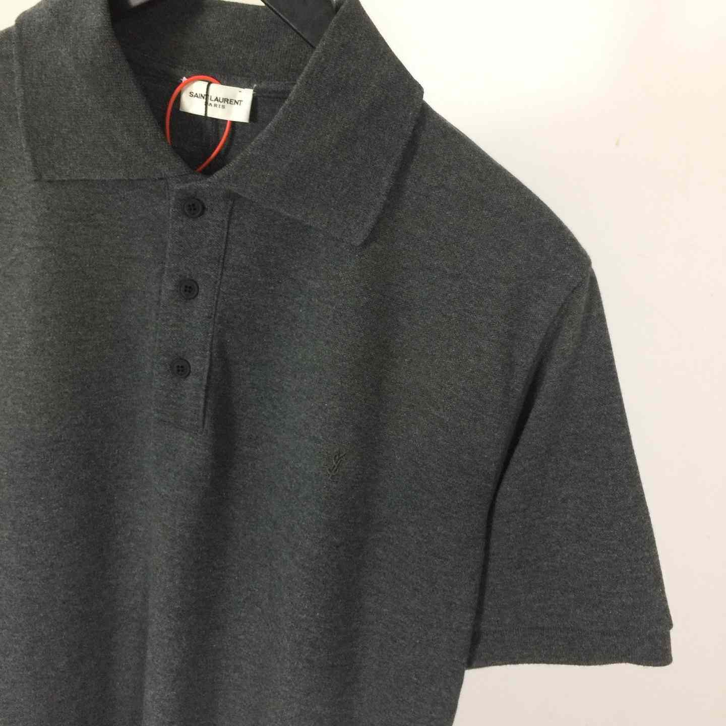 Saint Laurent Wool Knit Polo Top  - DesignerGu