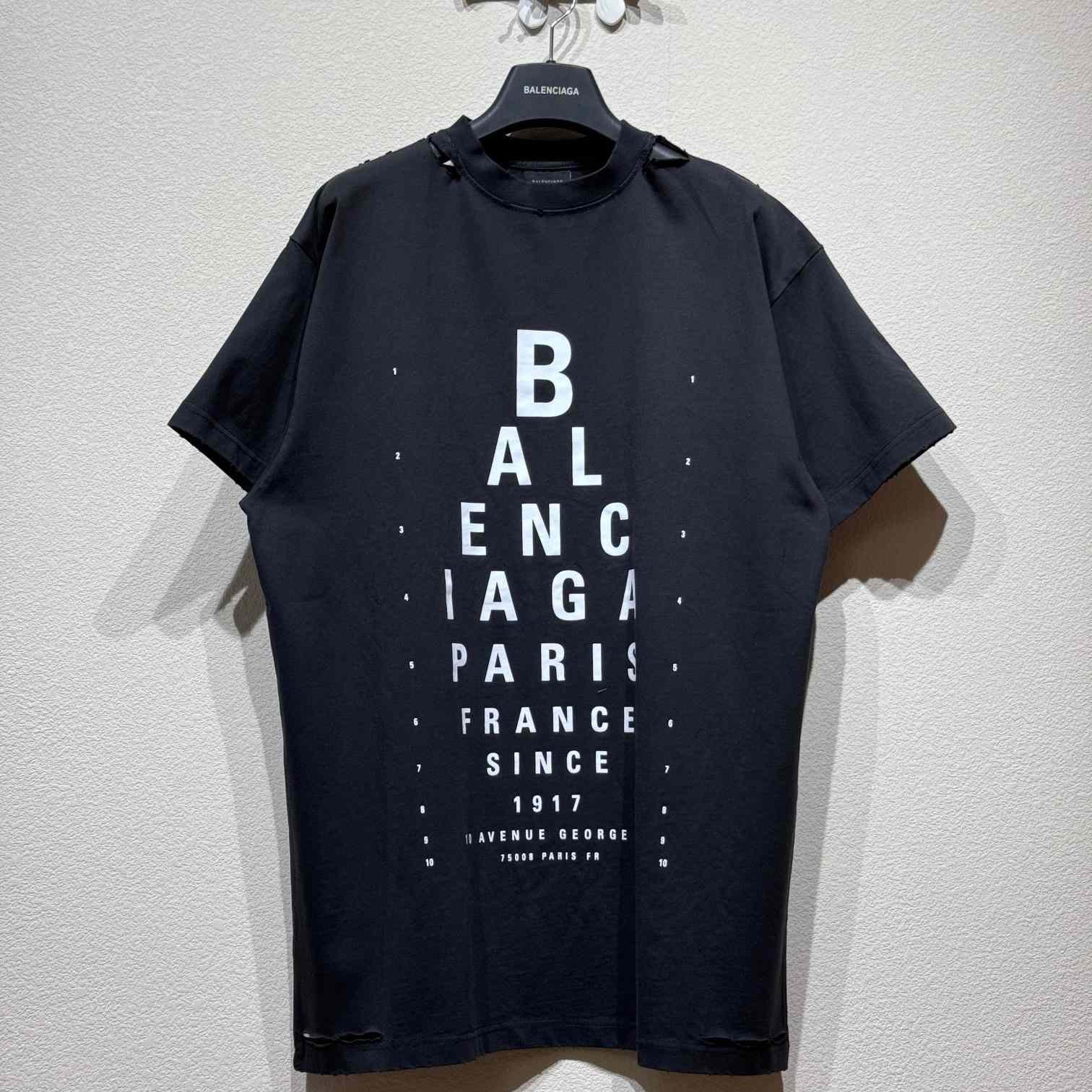 Balenciaga Optical T-Shirt Oversized In Washed Black - DesignerGu