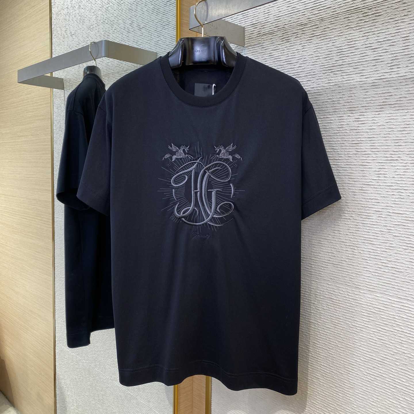 Givenchy T-shirt In Cotton With HG Embroidery - DesignerGu