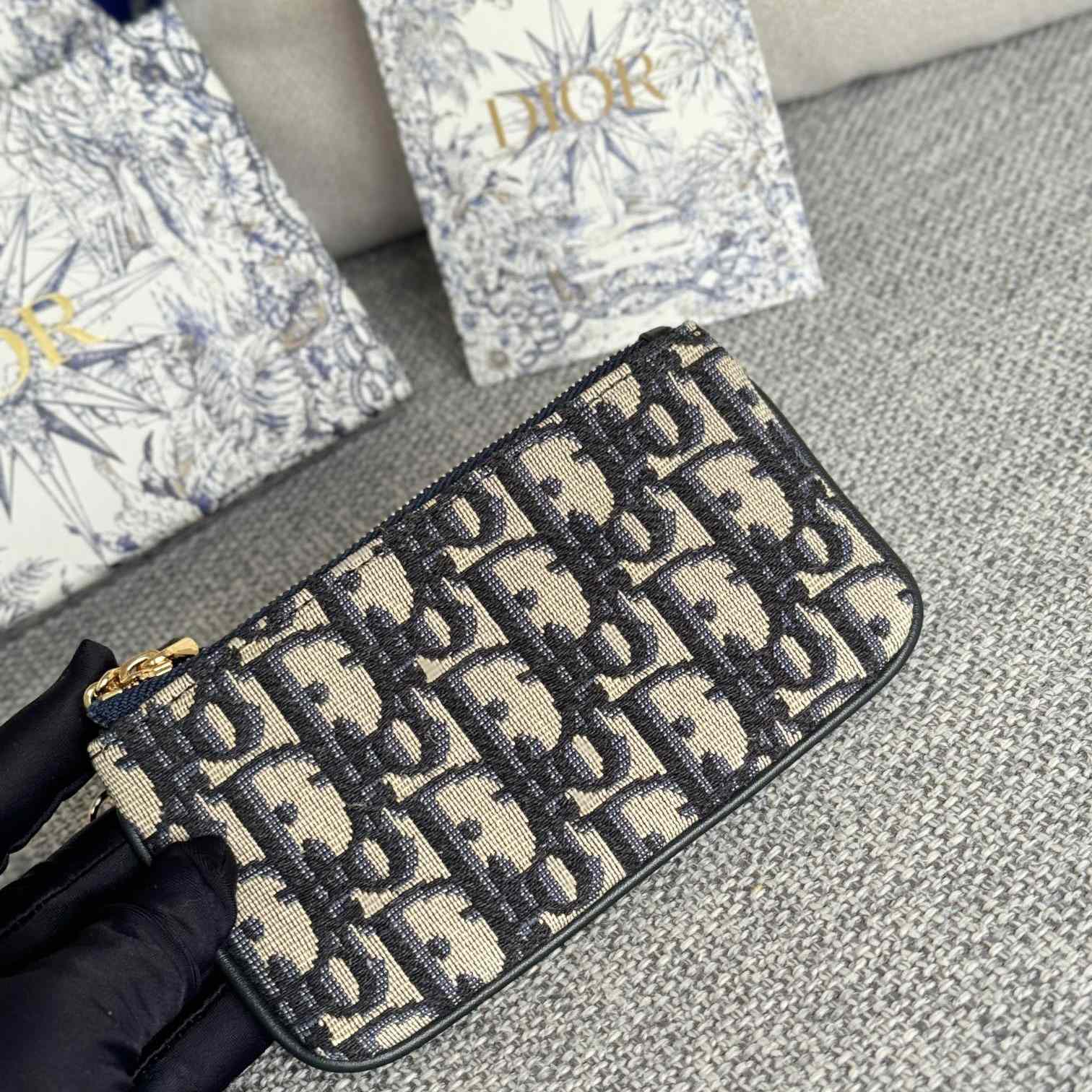 Dior 30 Montaigne Glycine Zipped Key Case (14.5*7.6cm) - DesignerGu