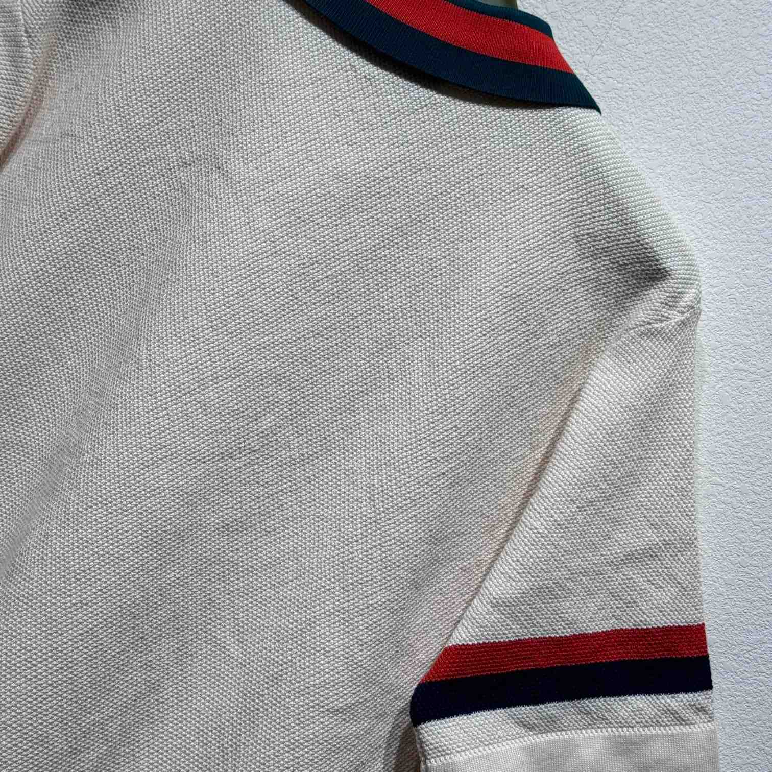 Gucci Knit Cotton Polo Shirt With Web - DesignerGu