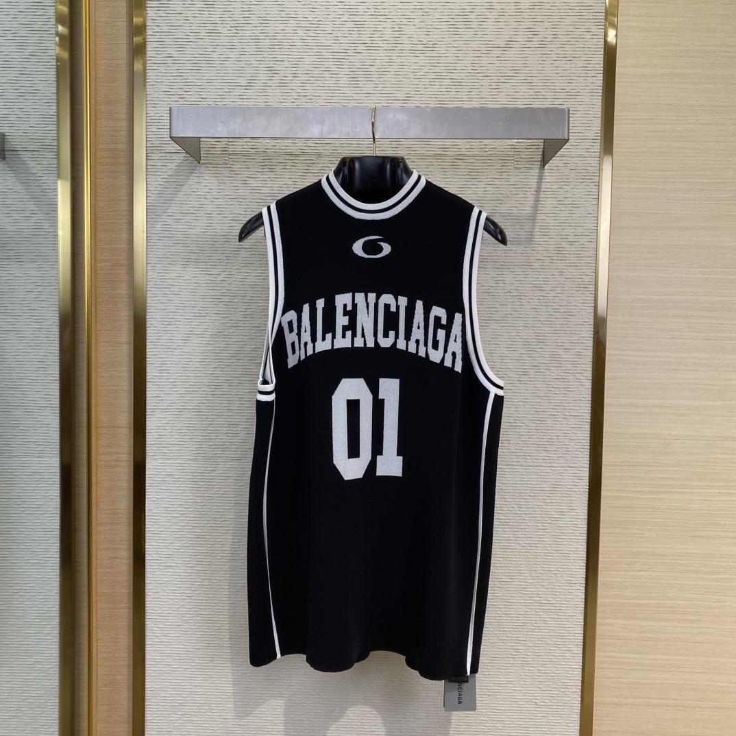 Balenciaga Basketball Series - Tank Top In Black And White  - DesignerGu