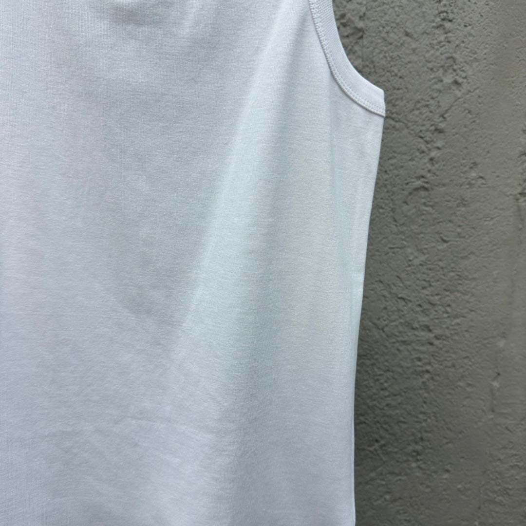 Prada Cotton Tank Top With Enamel Logo - DesignerGu