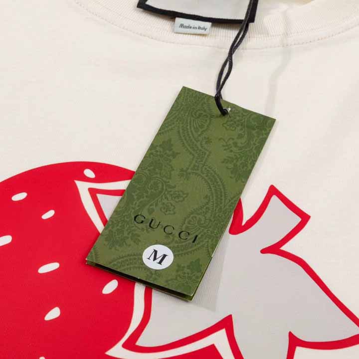 Gucci Strawberry Gucci' Cotton T-shirt - DesignerGu