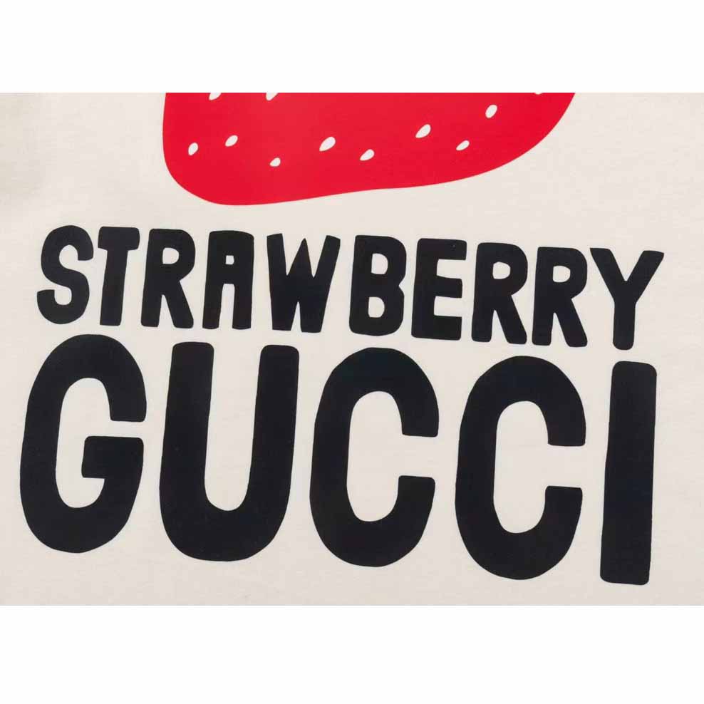 Gucci Strawberry Gucci' Cotton T-shirt - DesignerGu