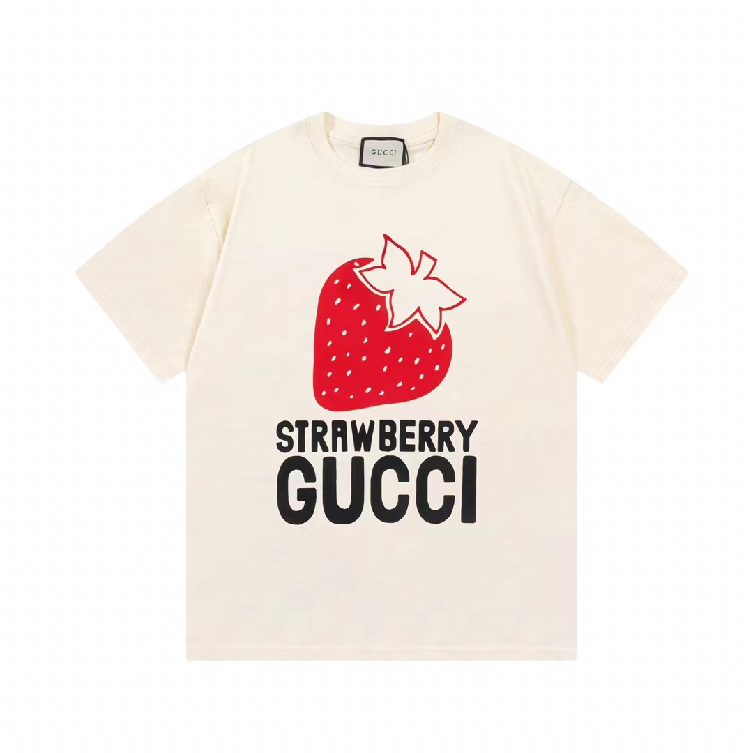 Gucci Strawberry Gucci' Cotton T-shirt - DesignerGu