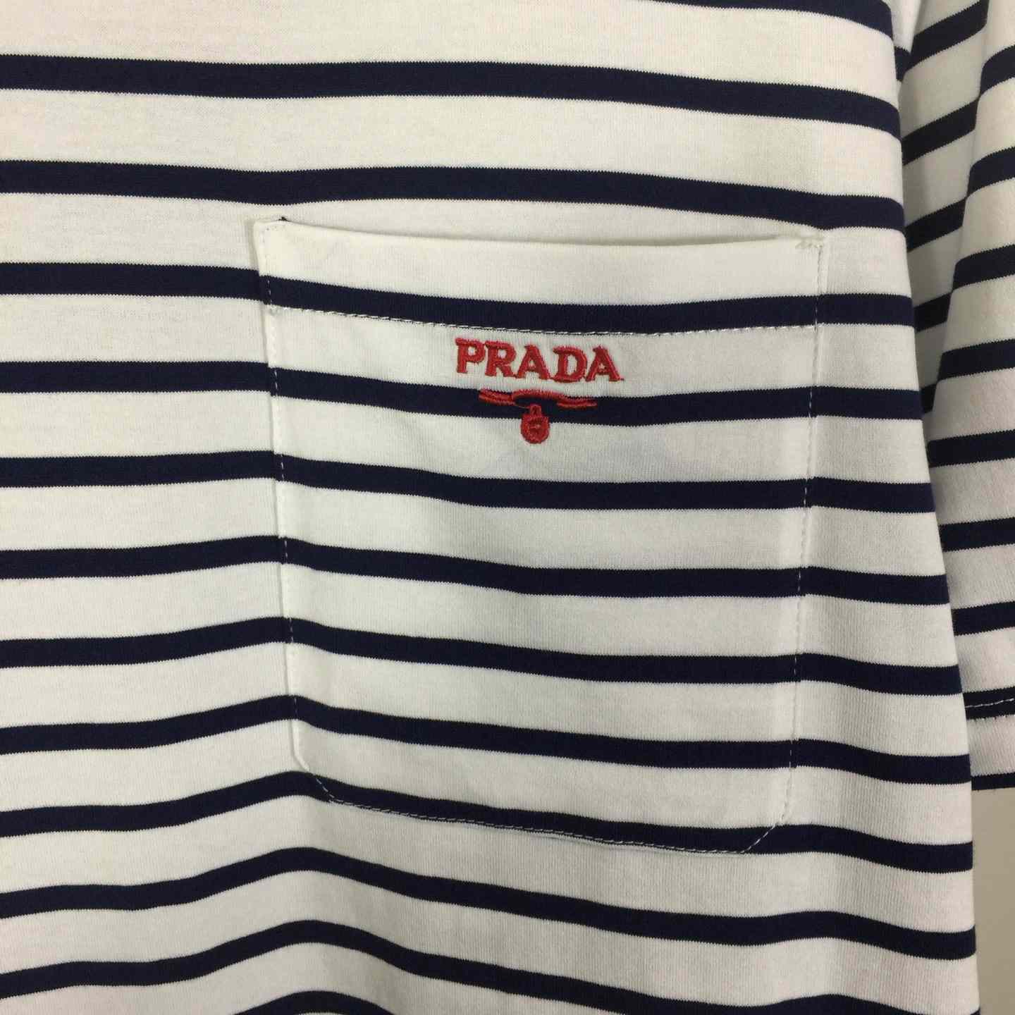 Prada Striped Cotton T-shirt  - DesignerGu