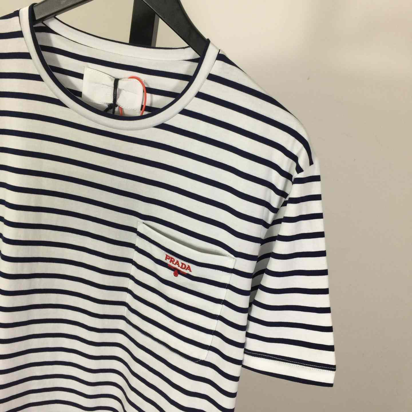 Prada Striped Cotton T-shirt  - DesignerGu