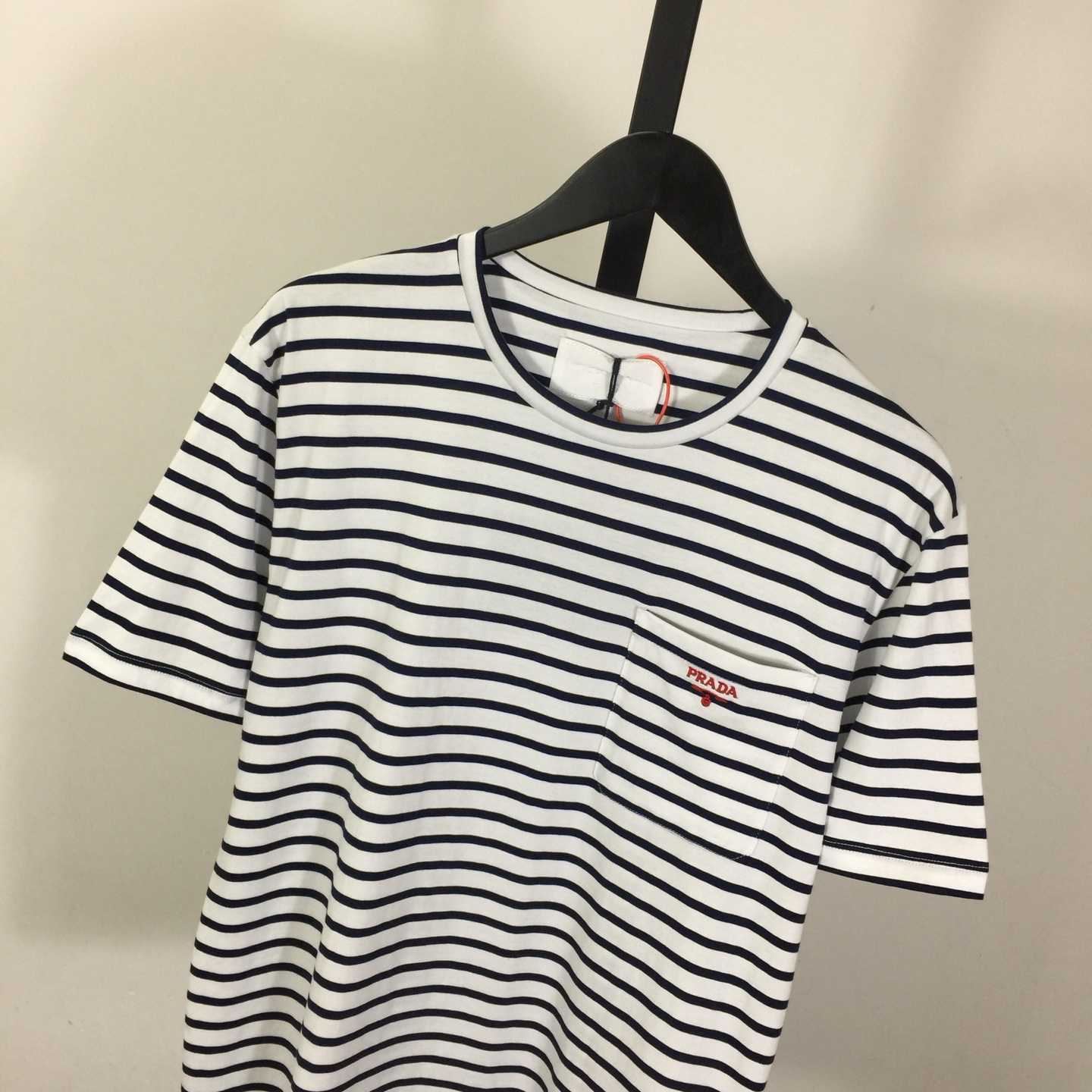 Prada Striped Cotton T-shirt  - DesignerGu
