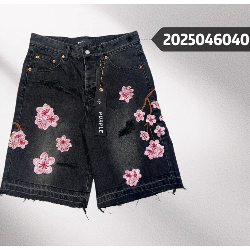 Purple-Brand Denim Shorts    6040 - DesignerGu