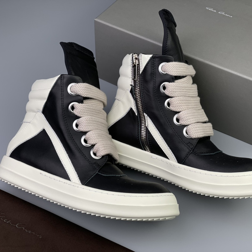 Rick Owens Geobasket High 'Black Milk' - DesignerGu