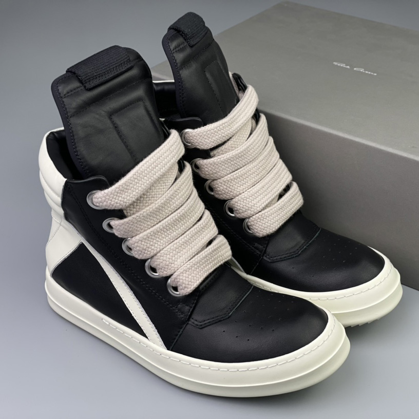 Rick Owens Geobasket High 'Black Milk' - DesignerGu
