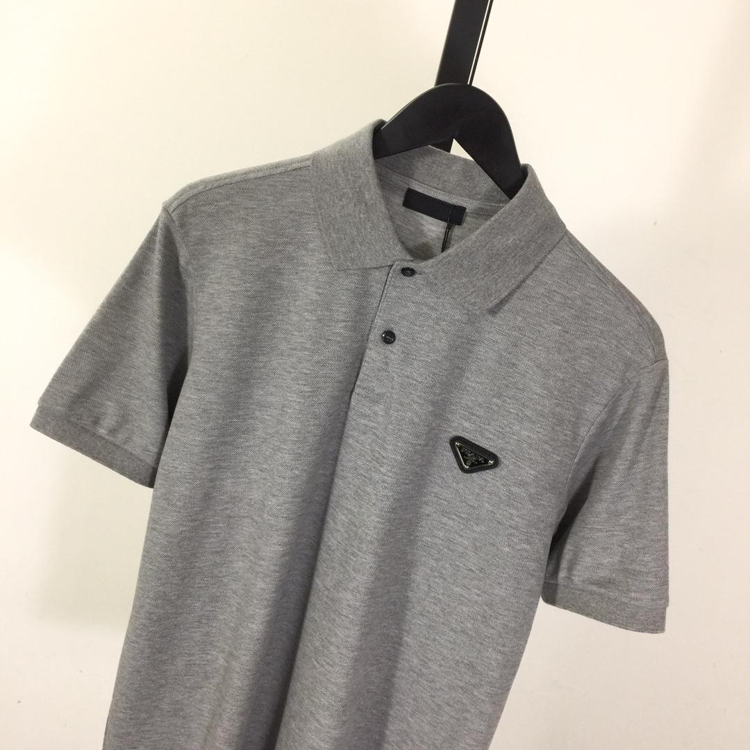 Prada Logo Cotton Polo Shirt - DesignerGu