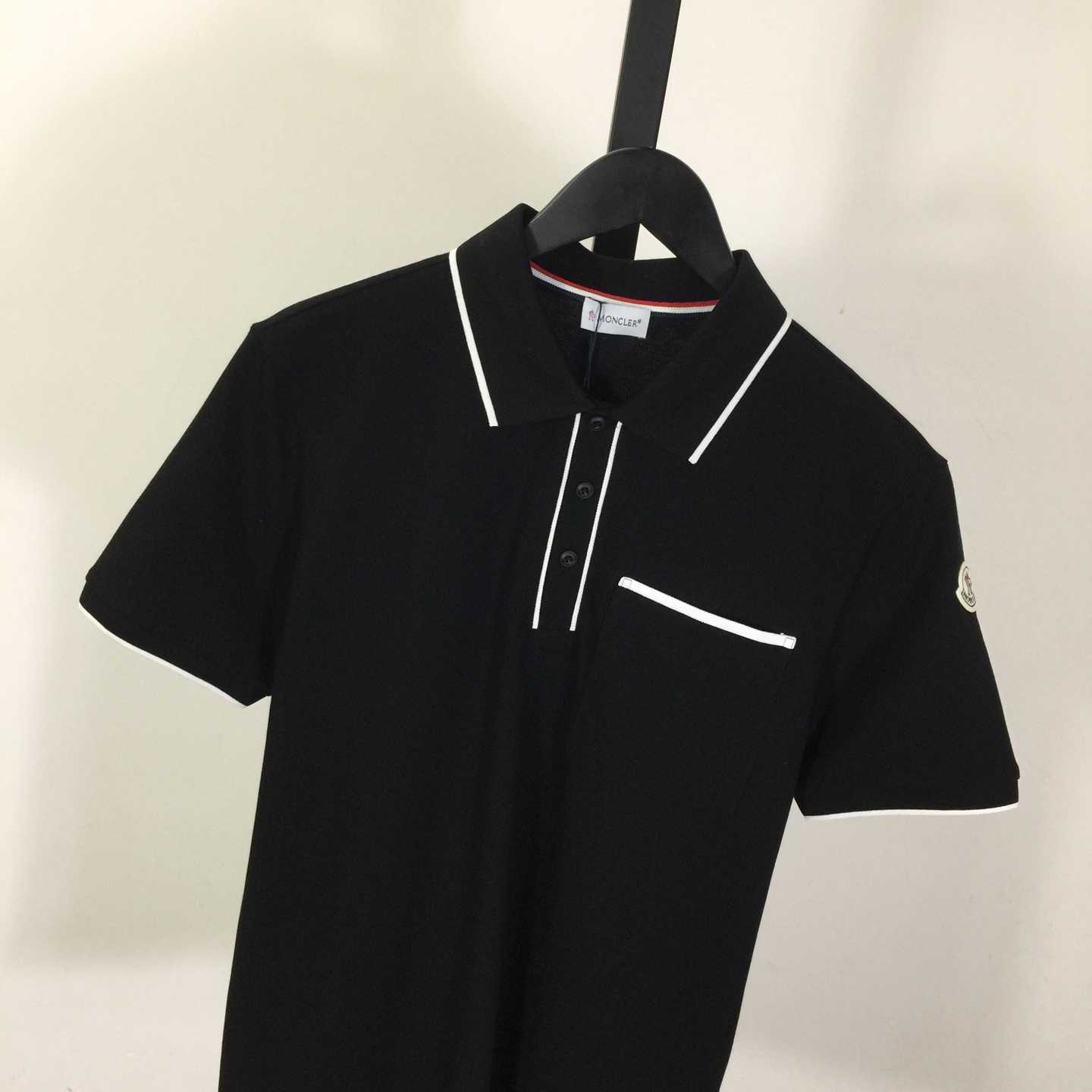 Moncler Black Striped Polo - DesignerGu