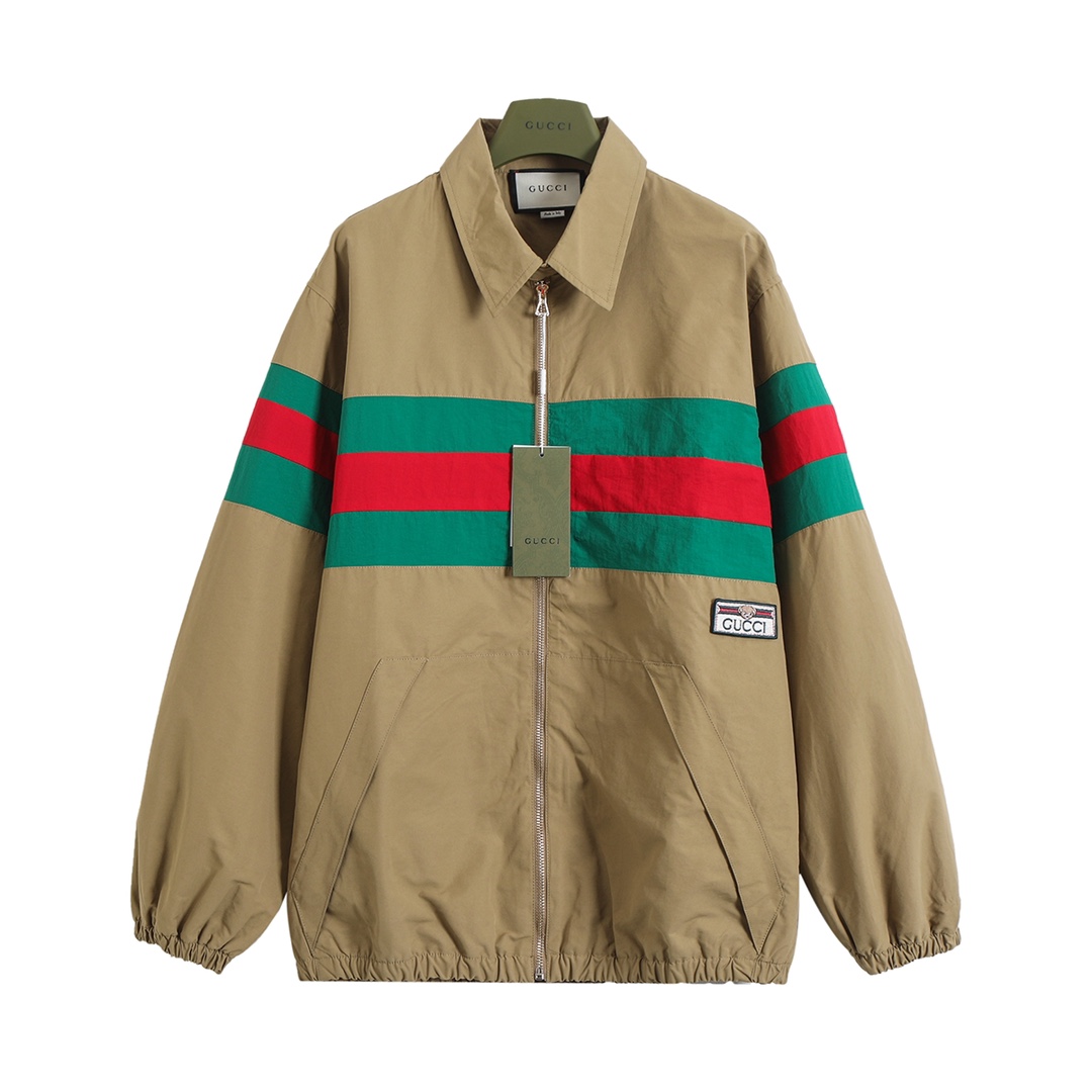 Gucci Classic Red And Green Striped Jacket - DesignerGu