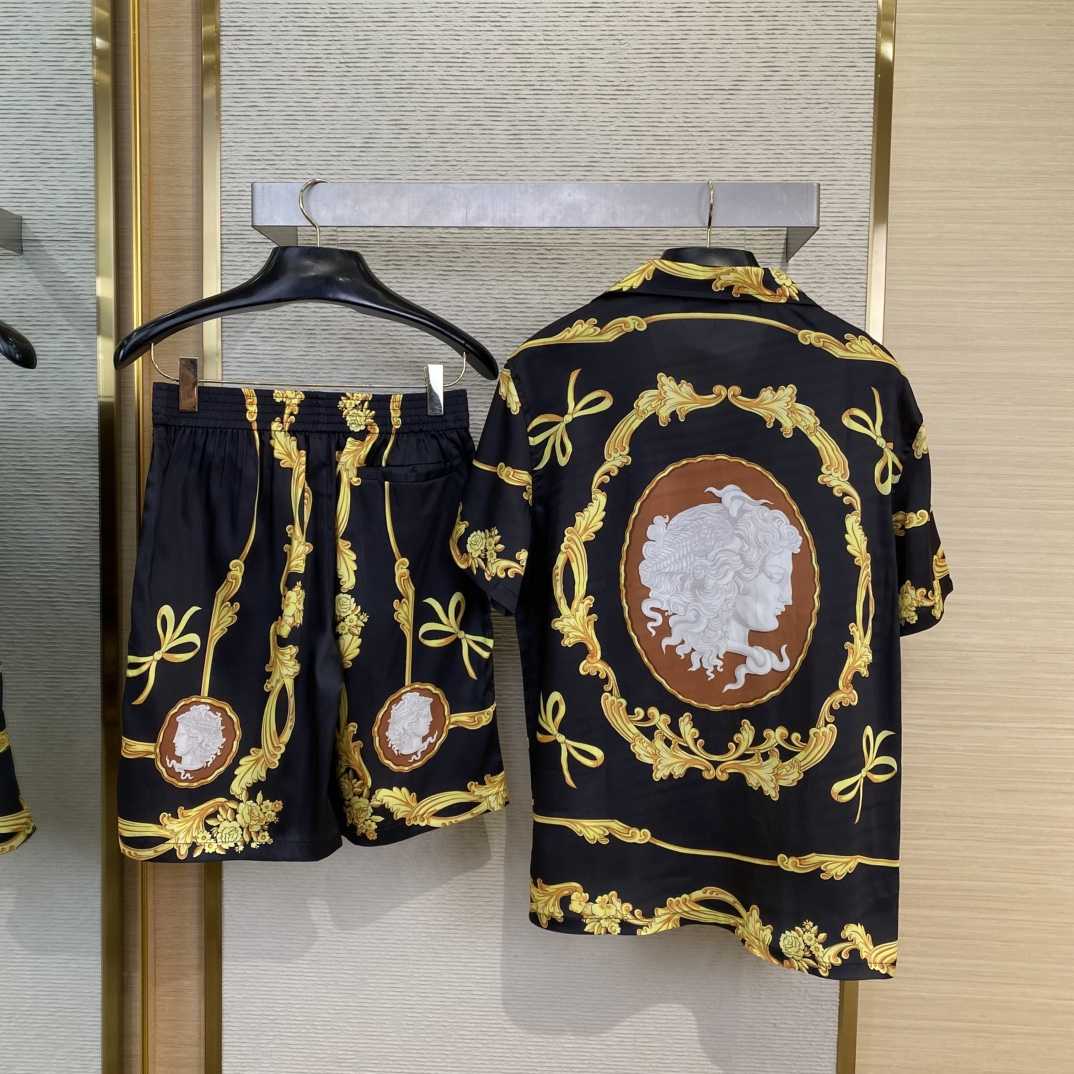 Versace Cameo Silk Shirt And Short - DesignerGu