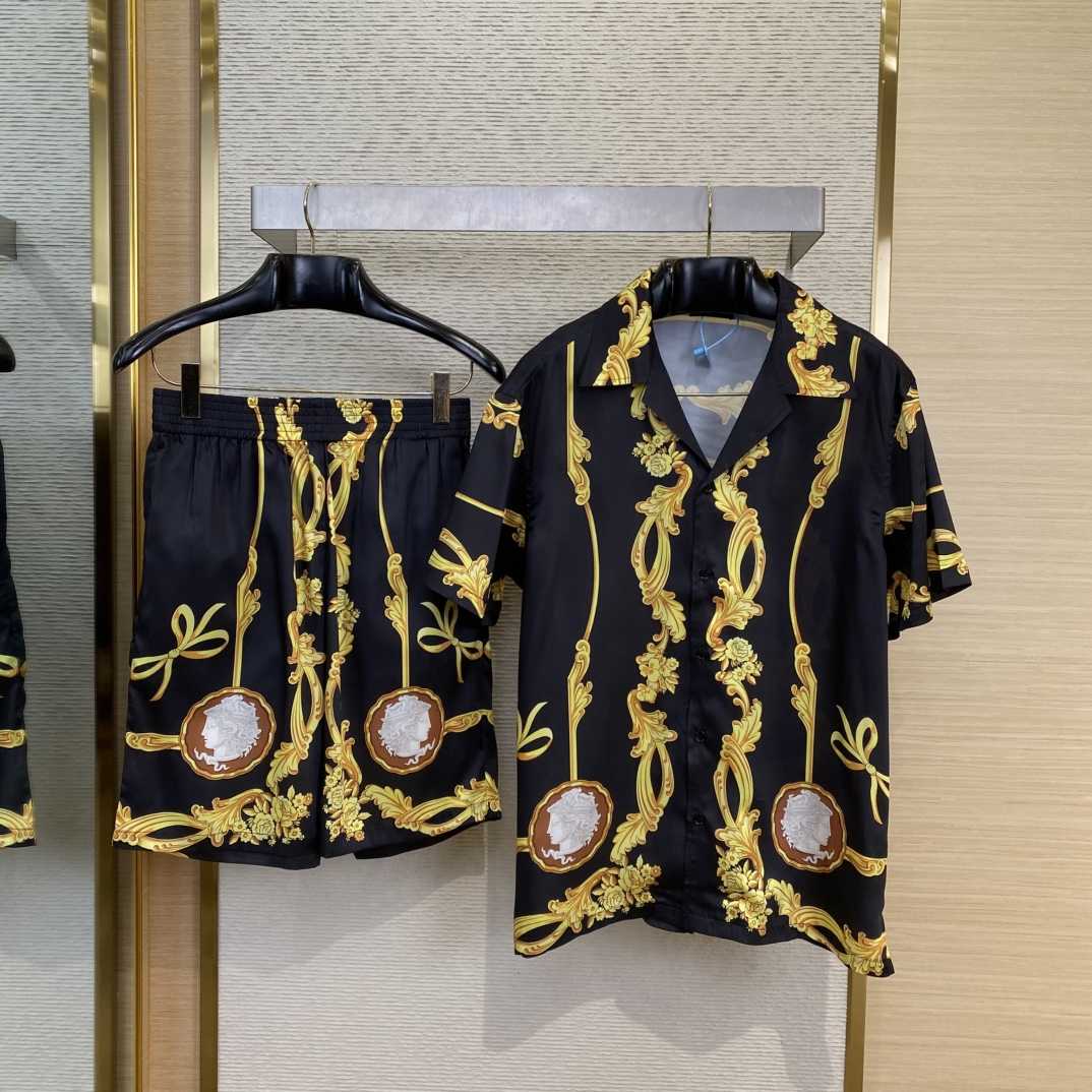 Versace Cameo Silk Shirt And Short - DesignerGu
