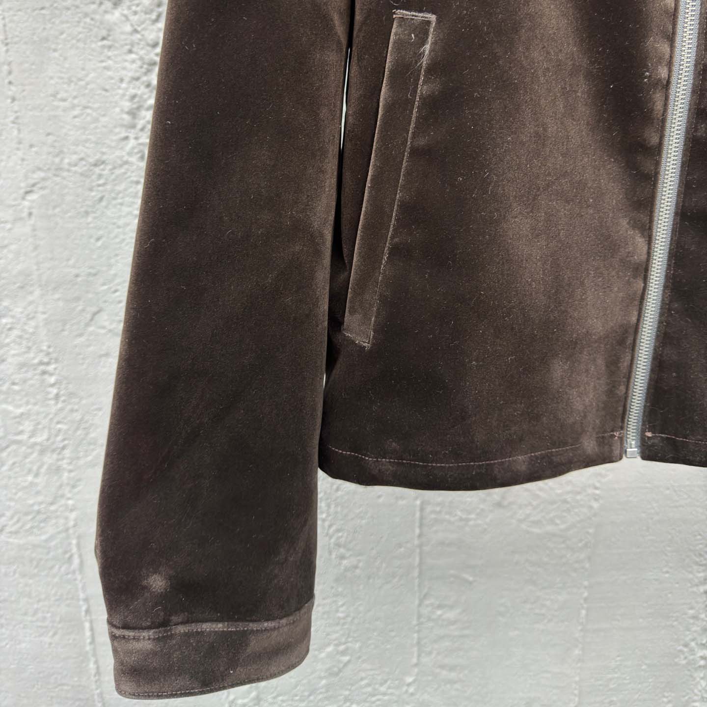 Prada Triangle-logo Velvet Blouson Jacket - DesignerGu