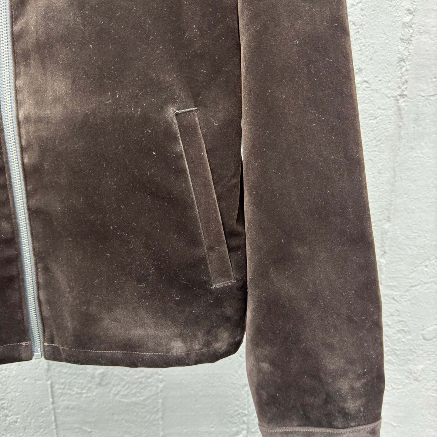 Prada Triangle-logo Velvet Blouson Jacket - DesignerGu
