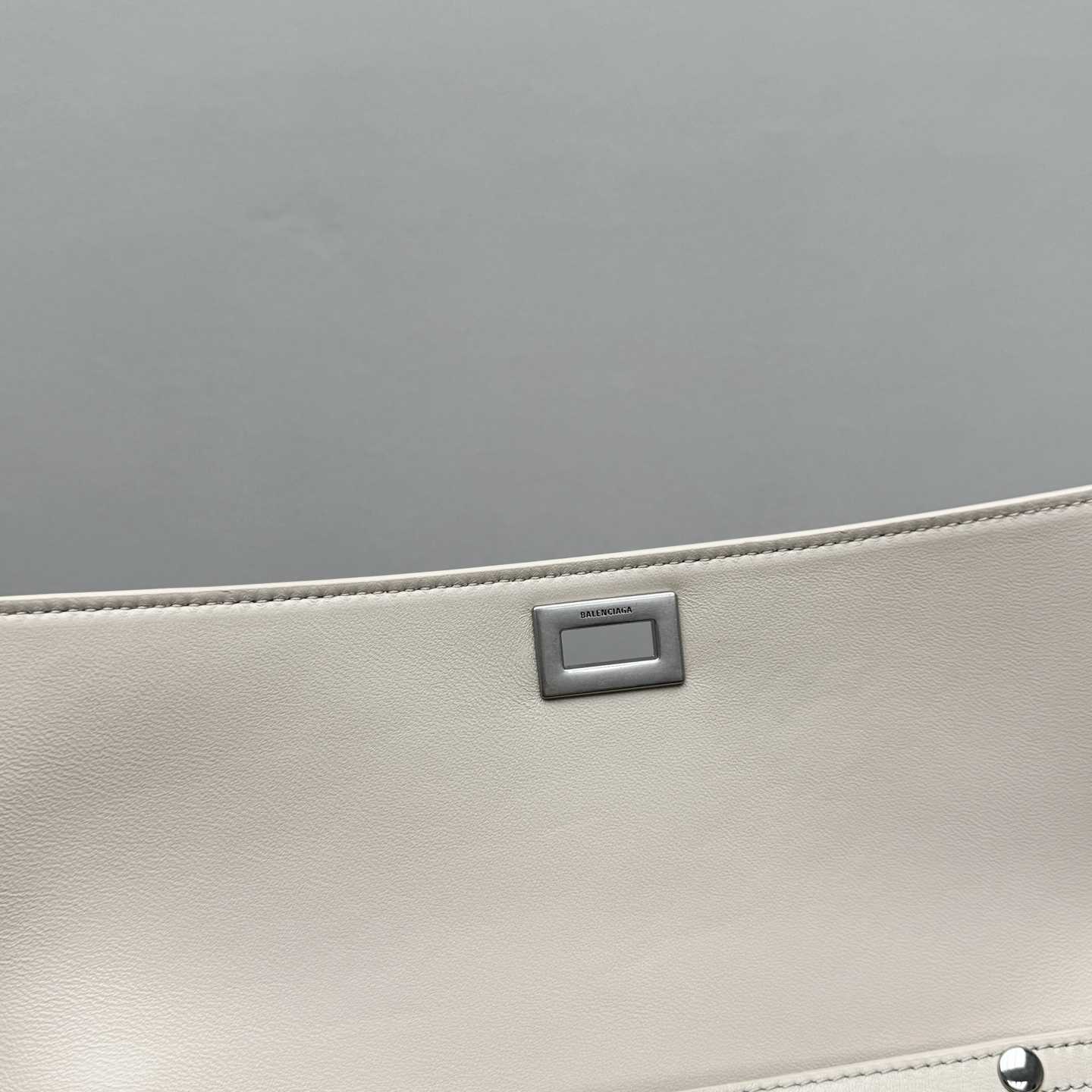 Balenciaga Bel Air Small Clutch On Strap In Almond  - DesignerGu