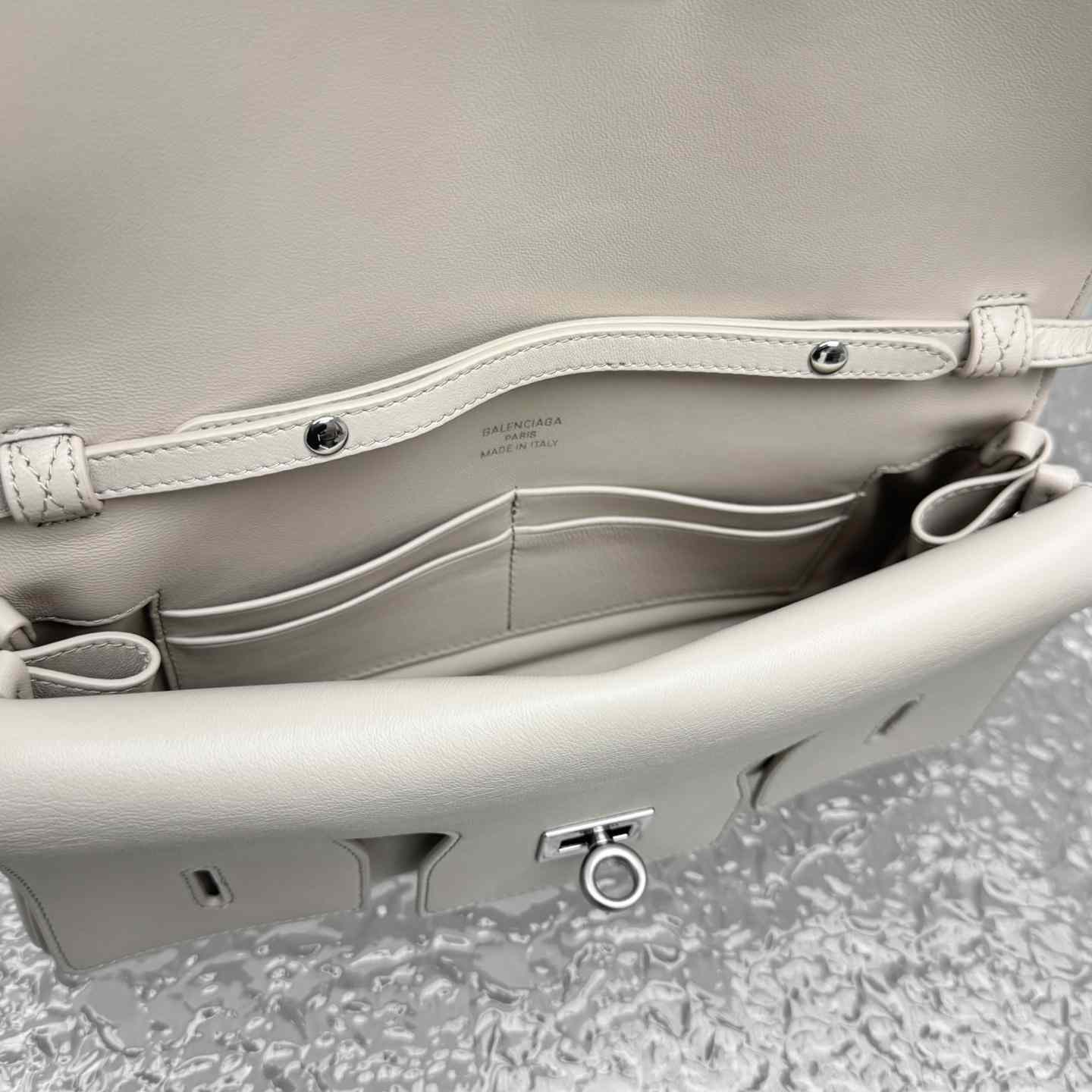 Balenciaga Bel Air Small Clutch On Strap In Almond  - DesignerGu