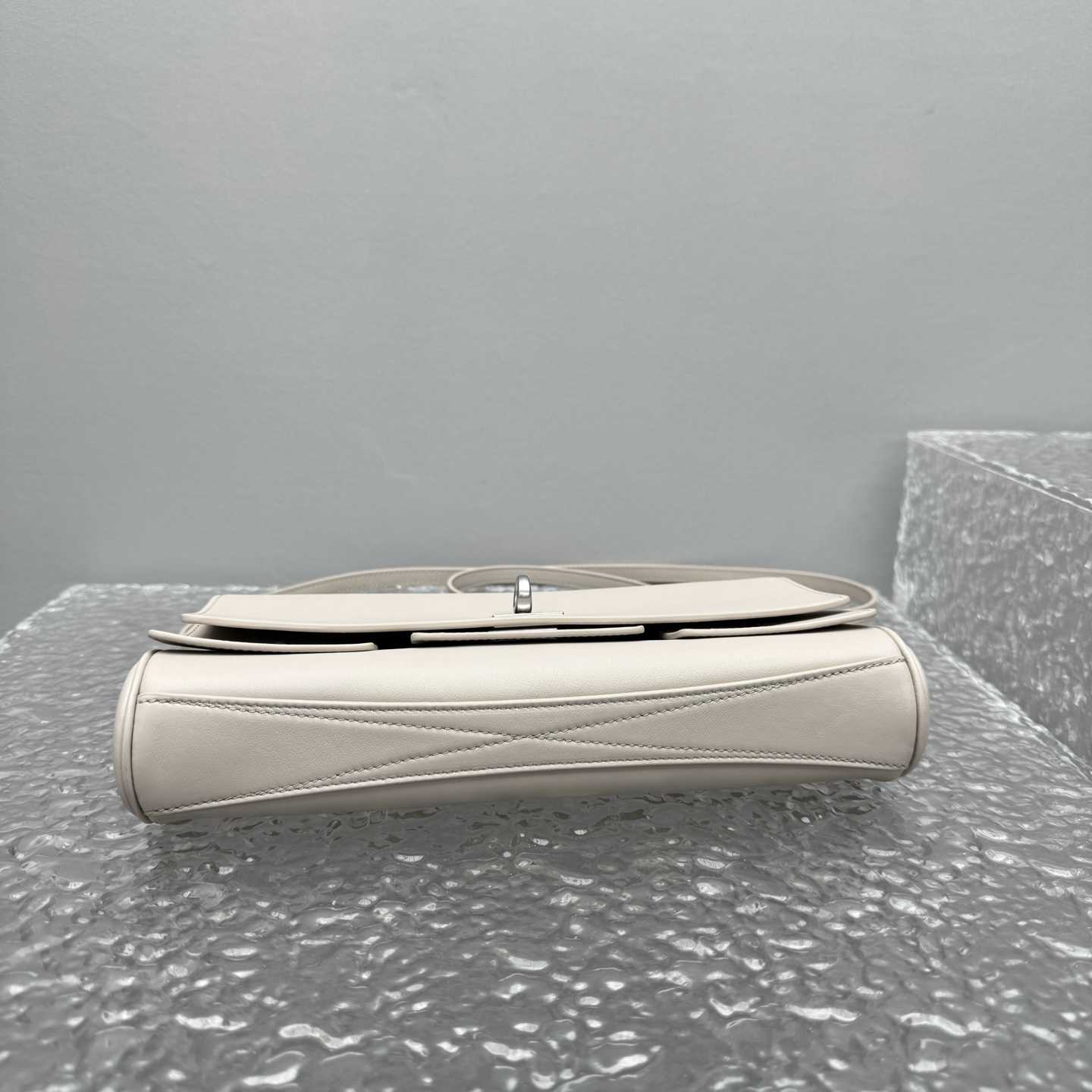 Balenciaga Bel Air Small Clutch On Strap In Almond  - DesignerGu