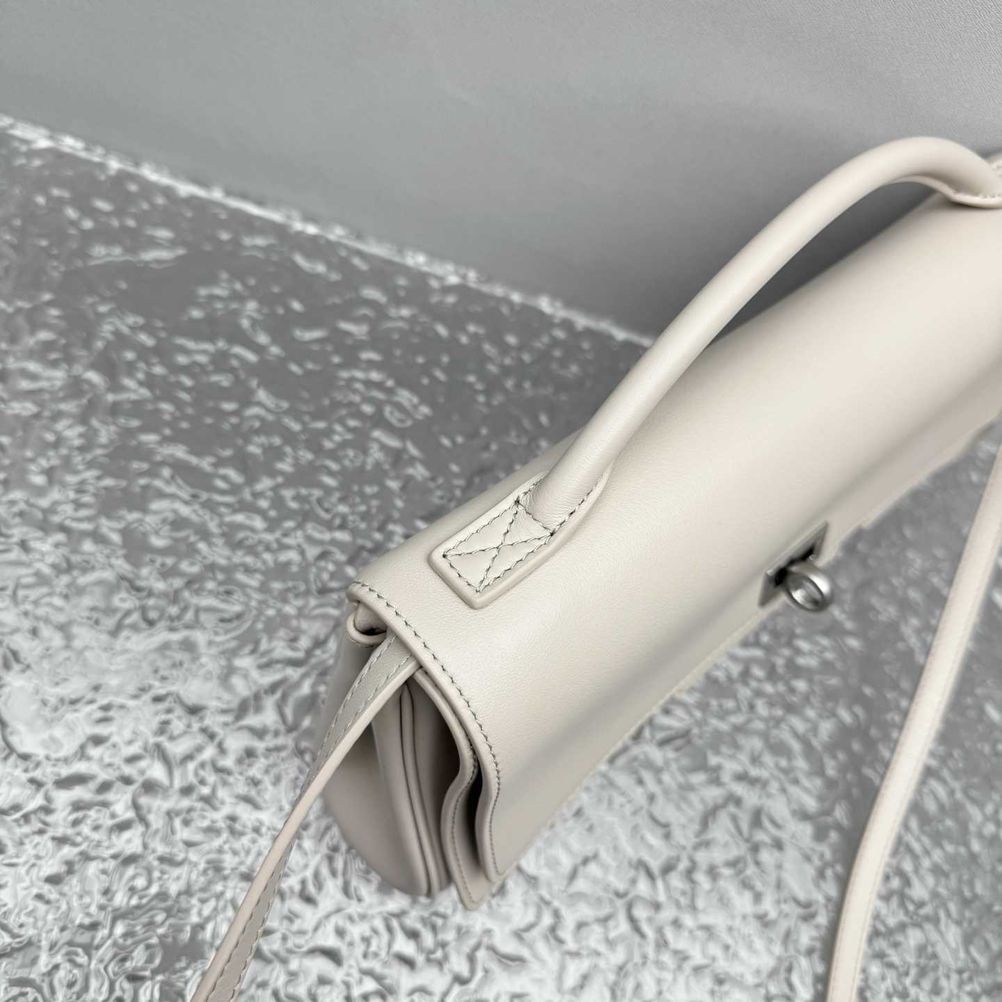 Balenciaga Bel Air Small Clutch On Strap In Almond  - DesignerGu