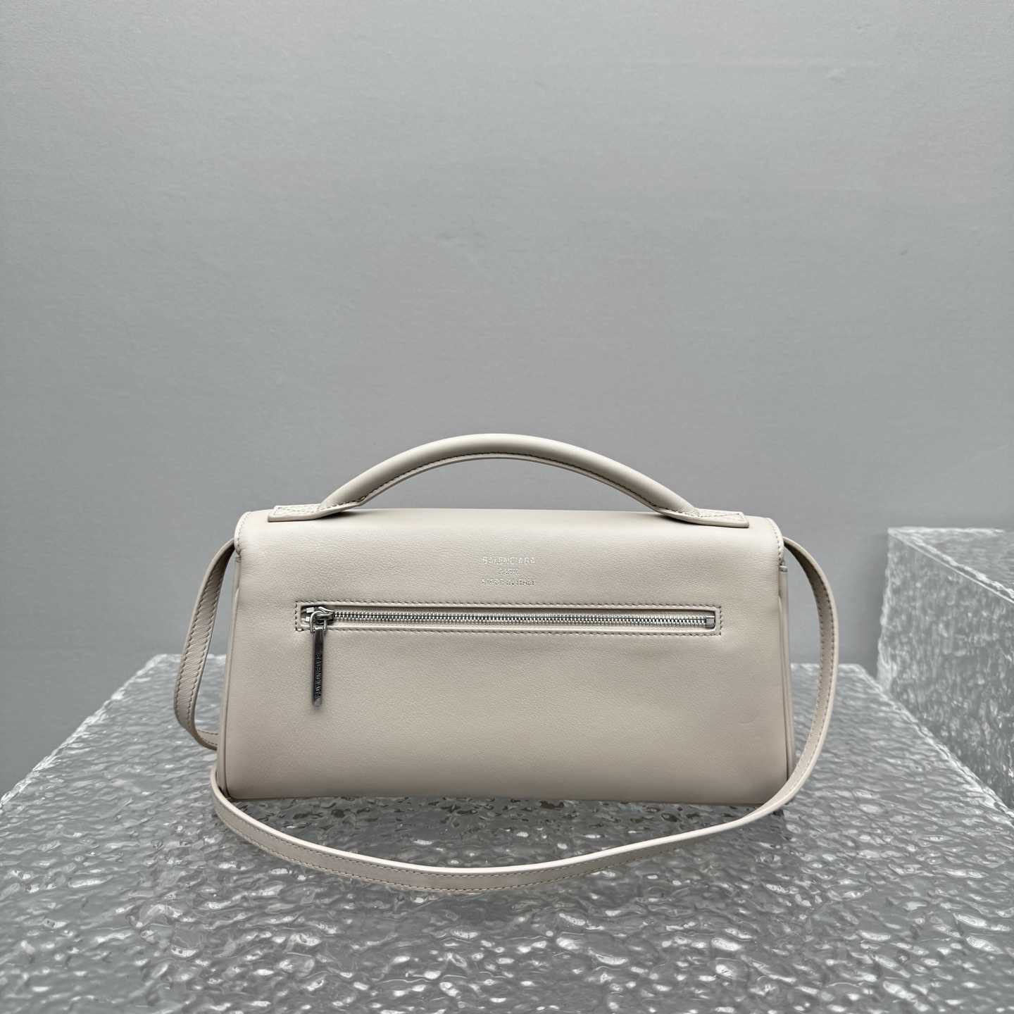 Balenciaga Bel Air Small Clutch On Strap In Almond  - DesignerGu