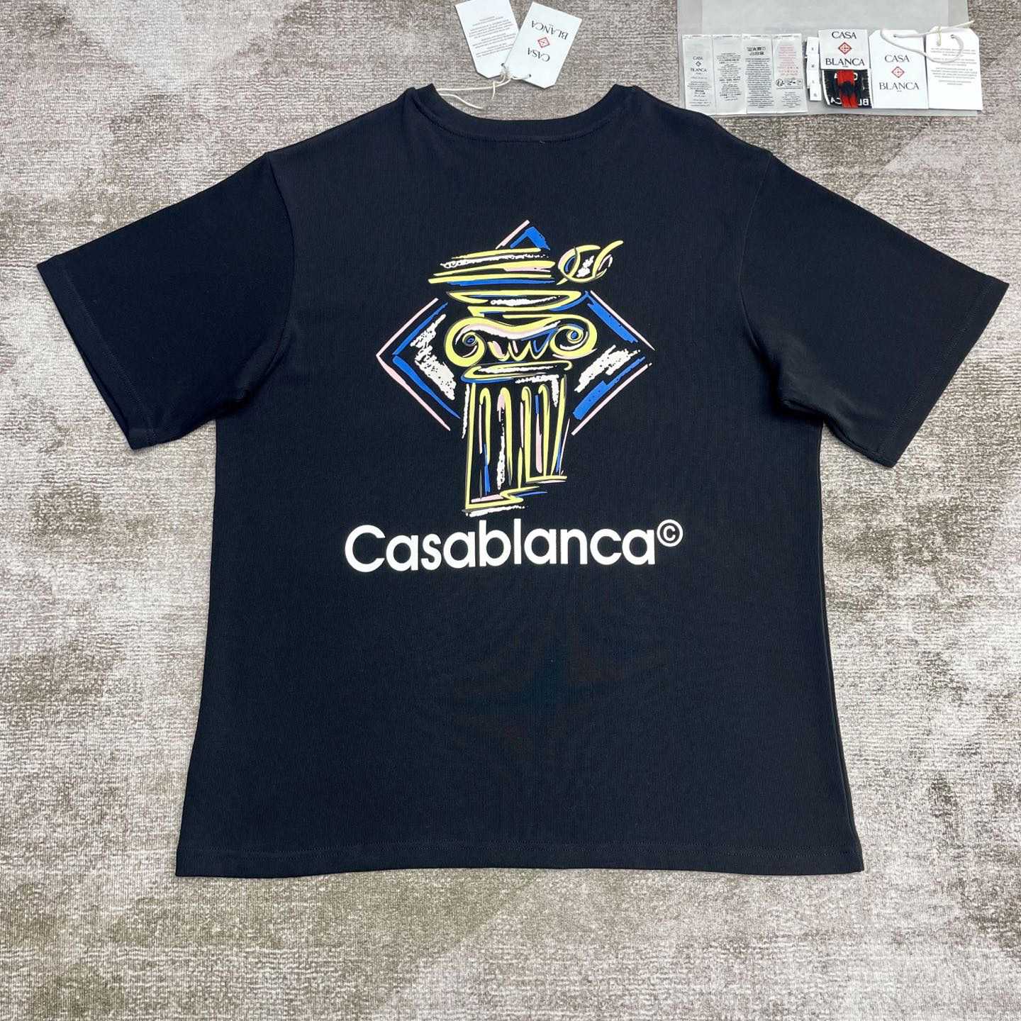 Casablanca Black Diamond Column Printed T-Shirt   C953 - DesignerGu