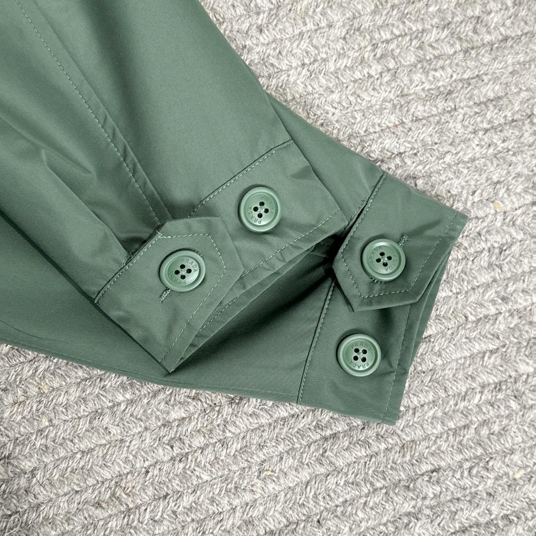 Prada Logo Print Zip Jacket Green - DesignerGu