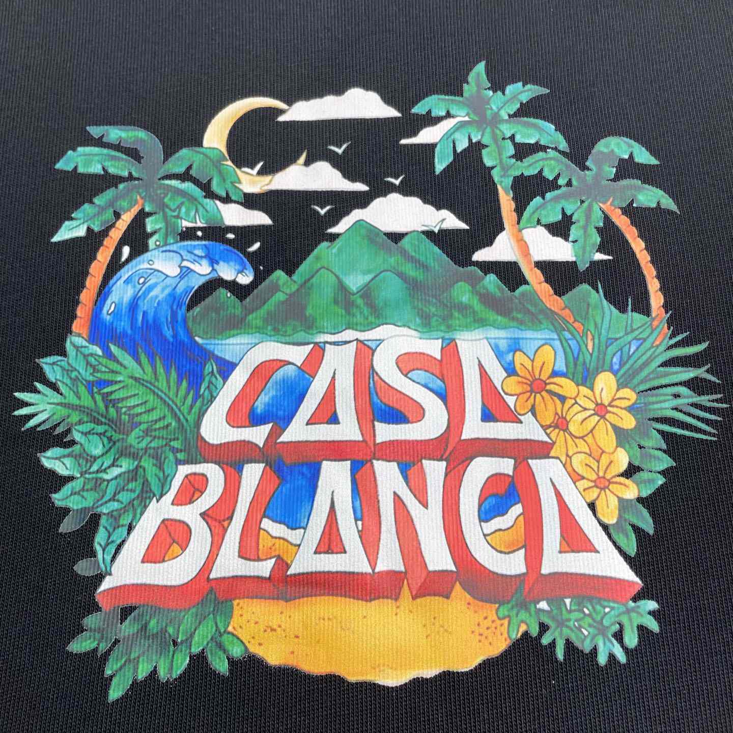 Casablanca Black 'Casa' Beach Wave T-Shirt   C990 - DesignerGu