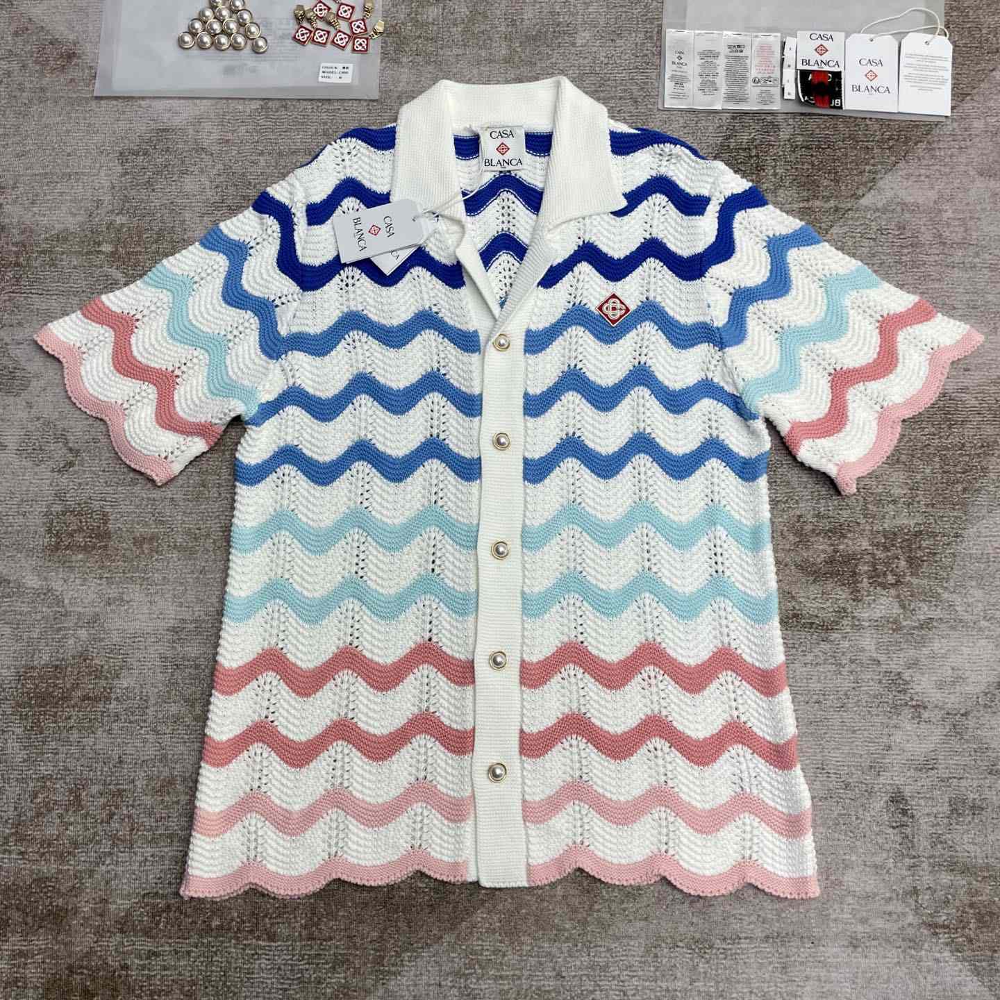 Casablanca Wave Shirt   D0086 - DesignerGu