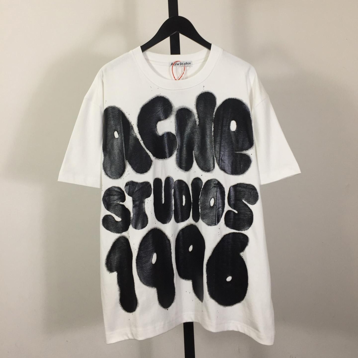 Acne Studios  T-shirt logo - Relaxed unisex fit - White - DesignerGu