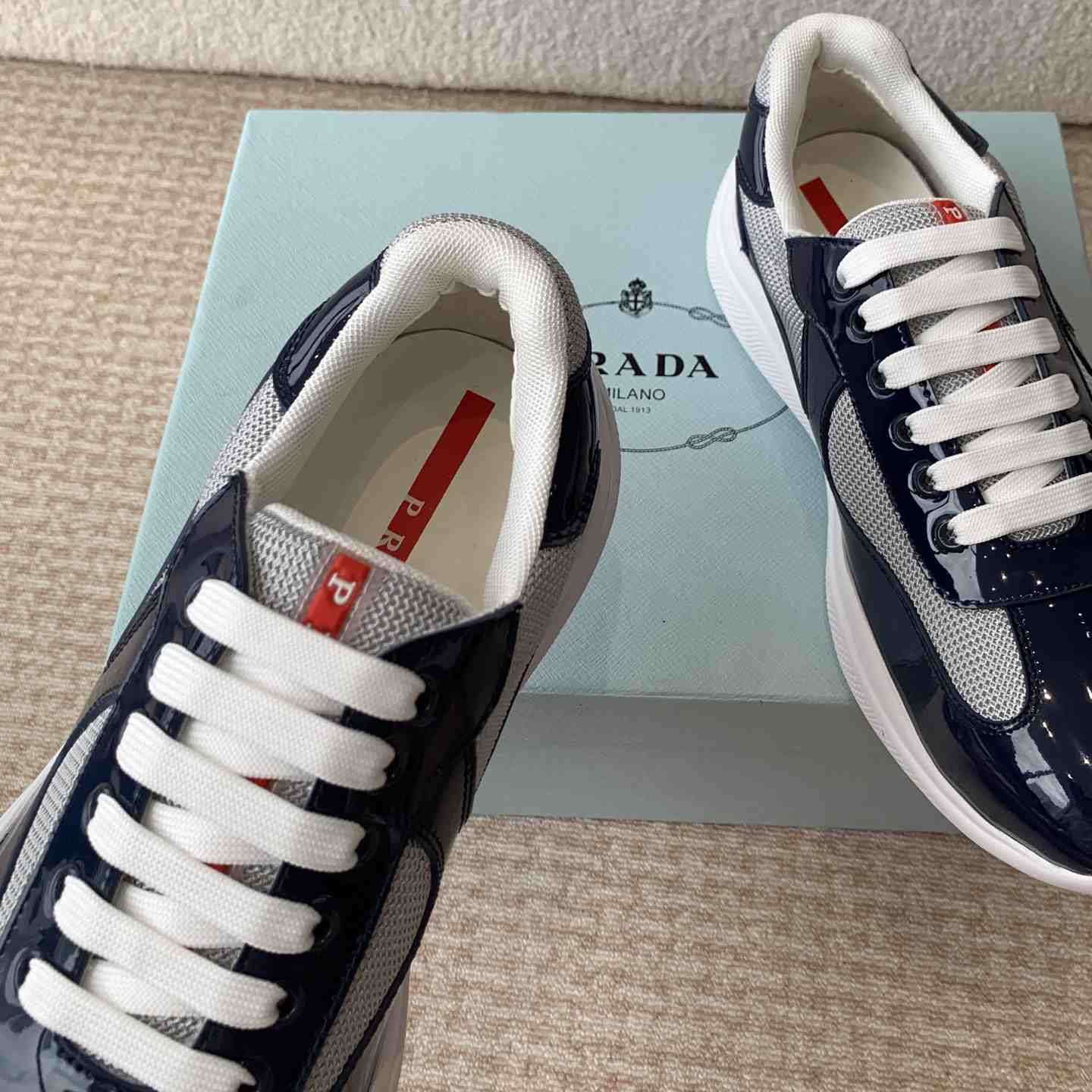 Prada Prada Cloudburst Gray Bronze Low Top Sneaker - DesignerGu