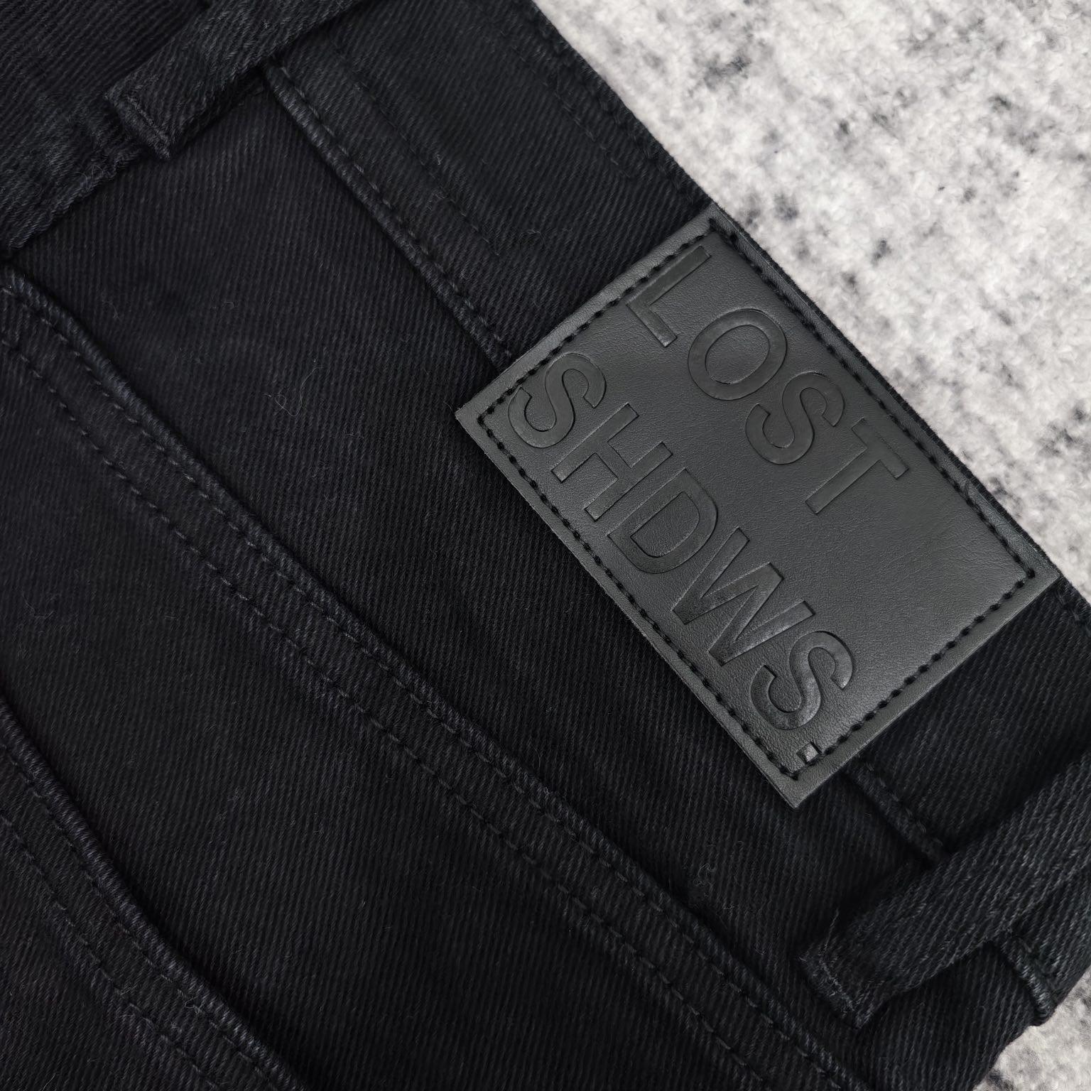 Lost Shadows Black Waxed Denim   707 - DesignerGu