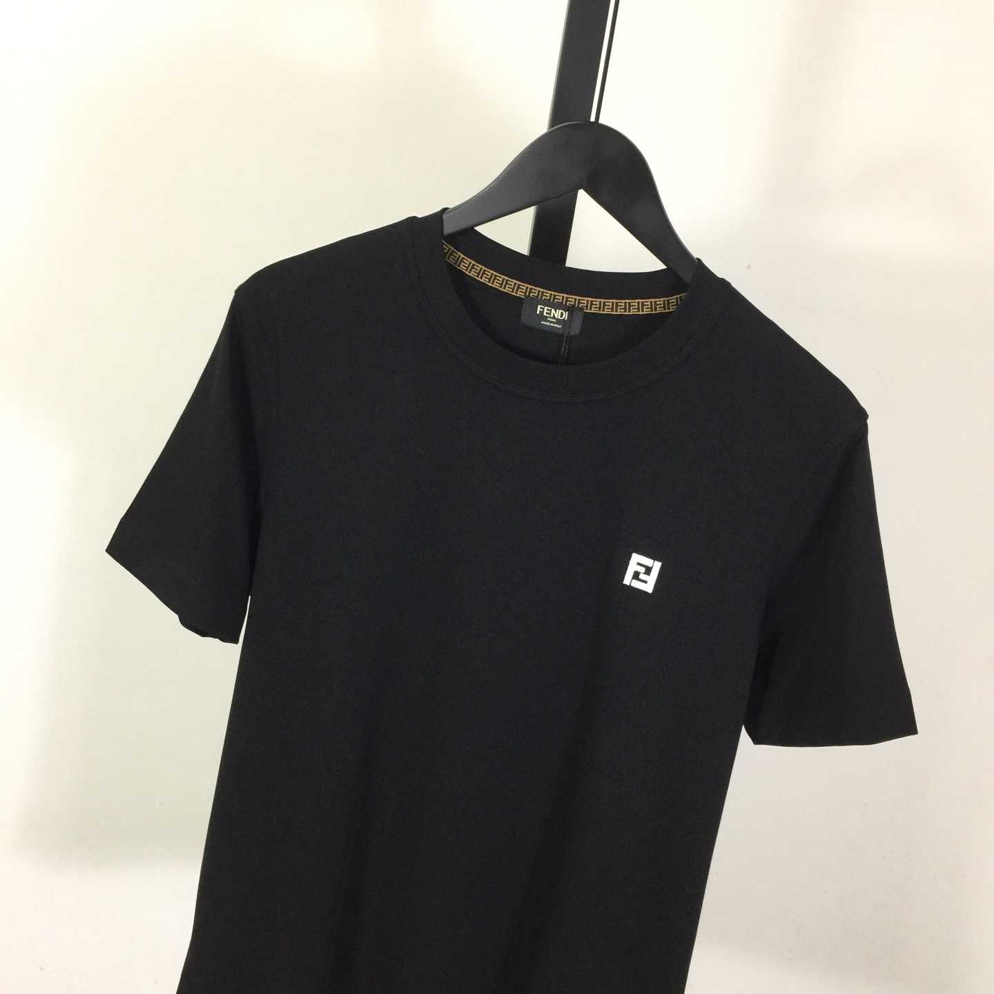 Fendi Cotton Jersey T-shirt With Embroidery - DesignerGu