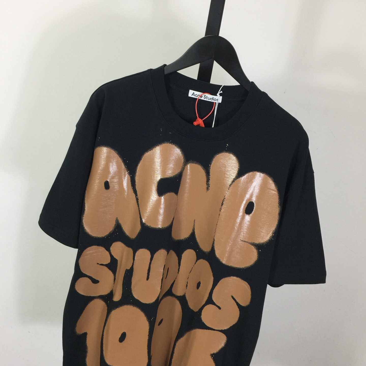 Acne Studios  T-shirt logo - Relaxed unisex fit - Black - DesignerGu