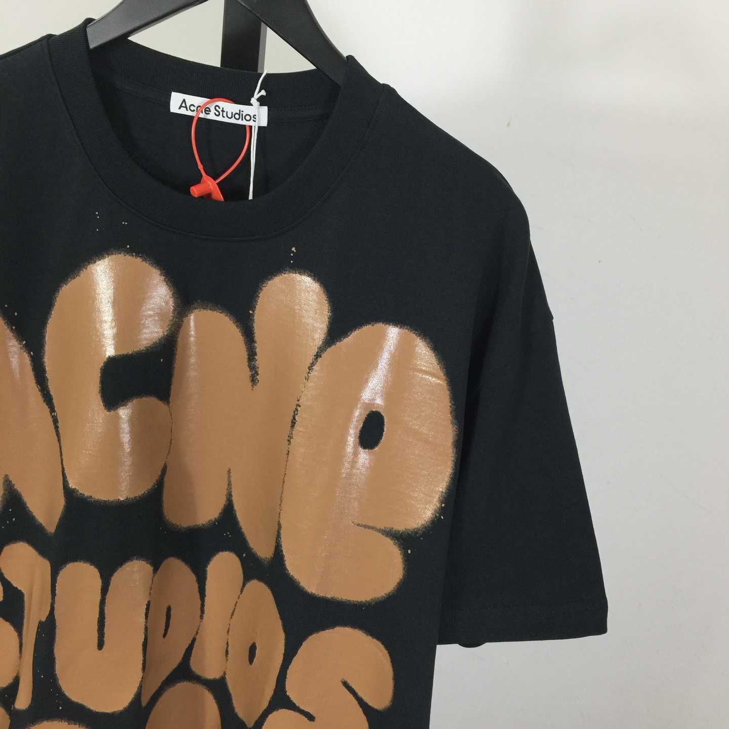 Acne Studios  T-shirt logo - Relaxed unisex fit - Black - DesignerGu