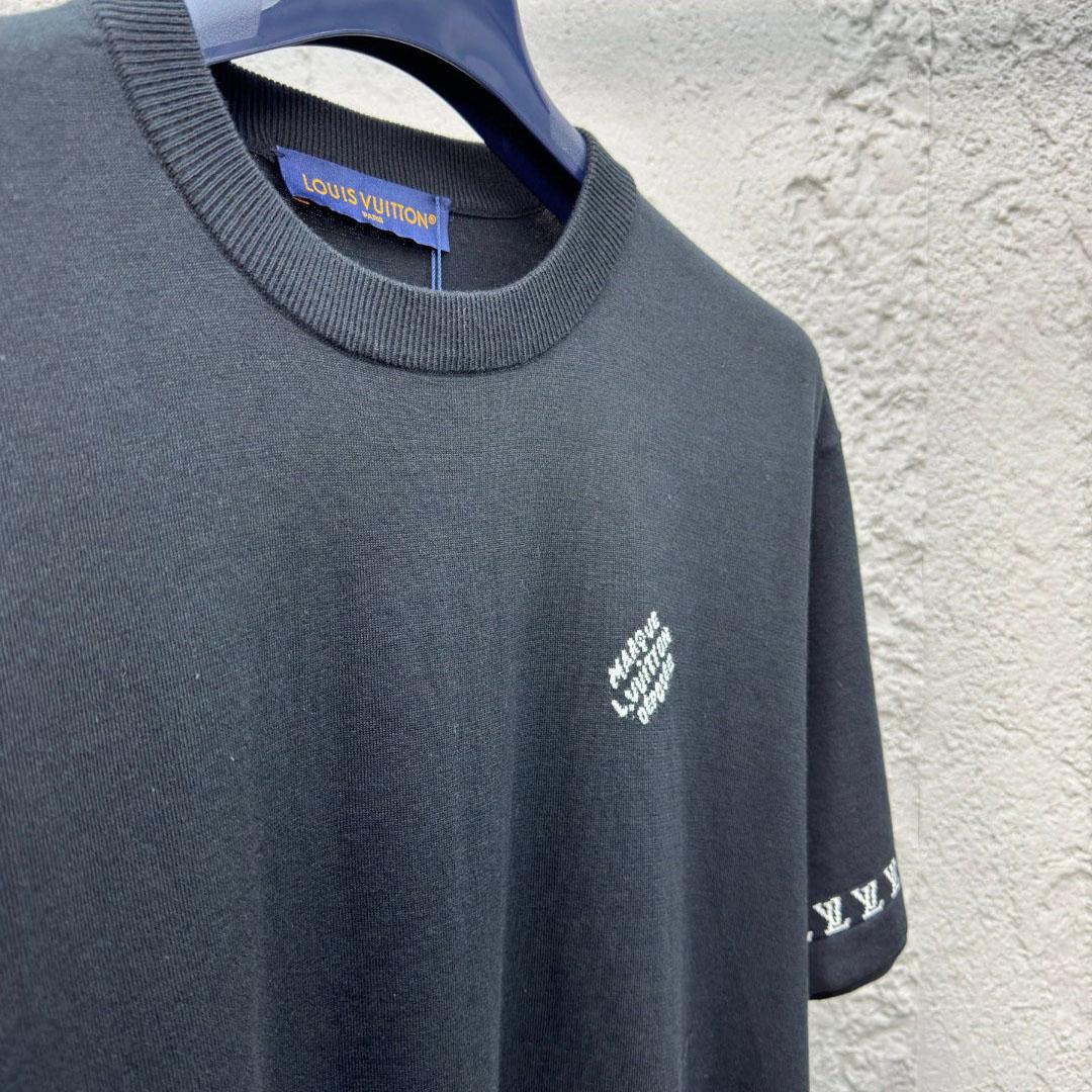 Louis Vuitton Short-Sleeved Cotton Crewneck  1AGKMG - DesignerGu
