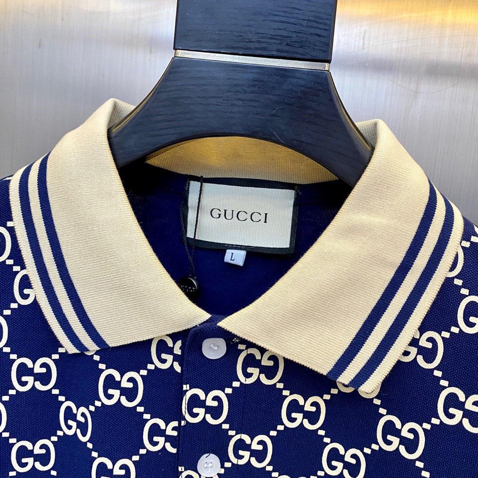 Gucci GG Cotton Jersey Jacquard Polo Shirt - DesignerGu