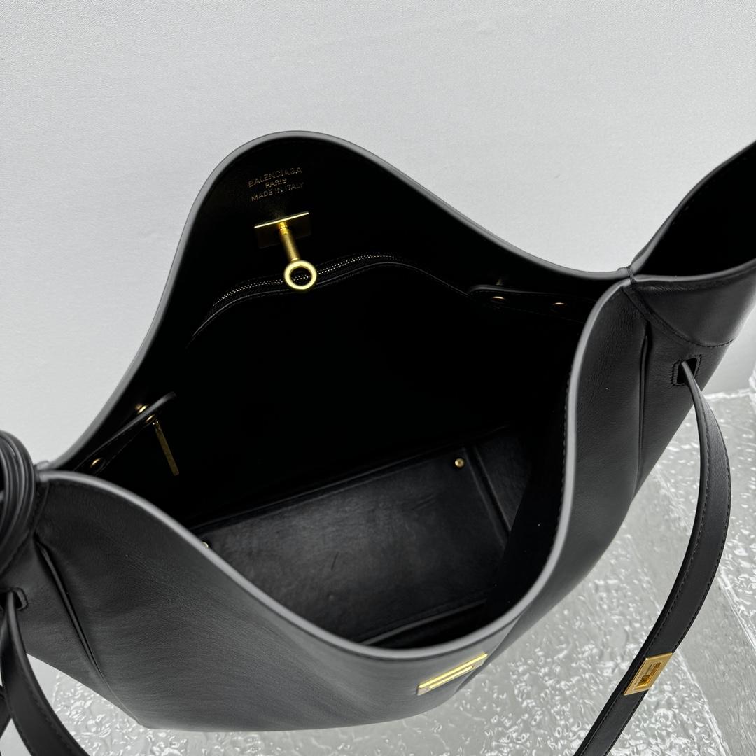 Balenciaga Bel Air Hobo Bag Large In Black  - DesignerGu