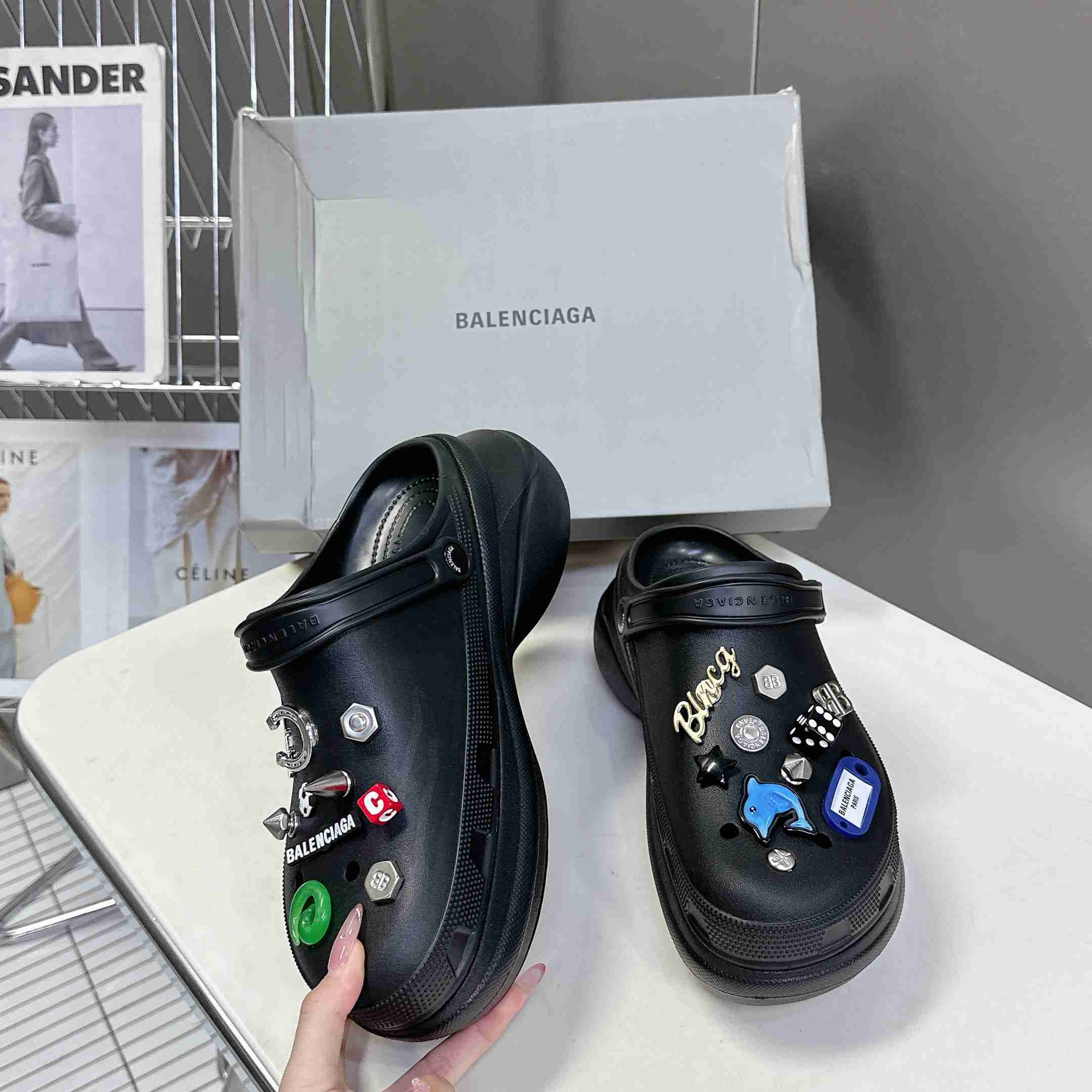 Balenciaga Crocs™ Mule In Black - DesignerGu